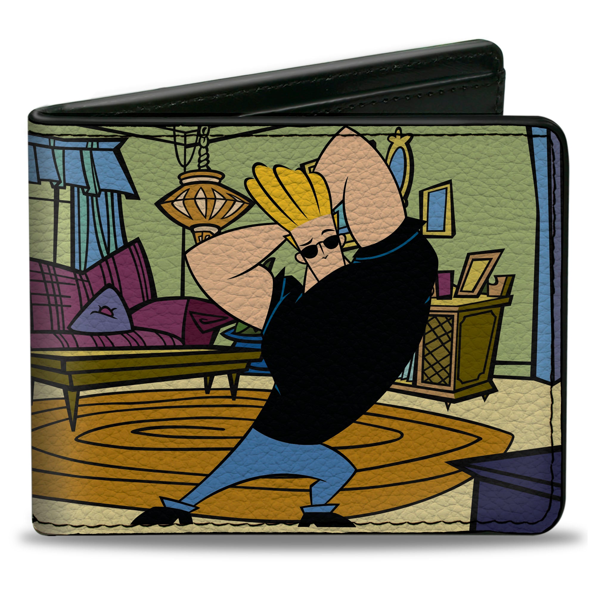 Bi-Fold Wallet - JOHNNY BRAVO Living Room Flex Pose and Title Logo Bi-Fold Wallets Johnny Bravo