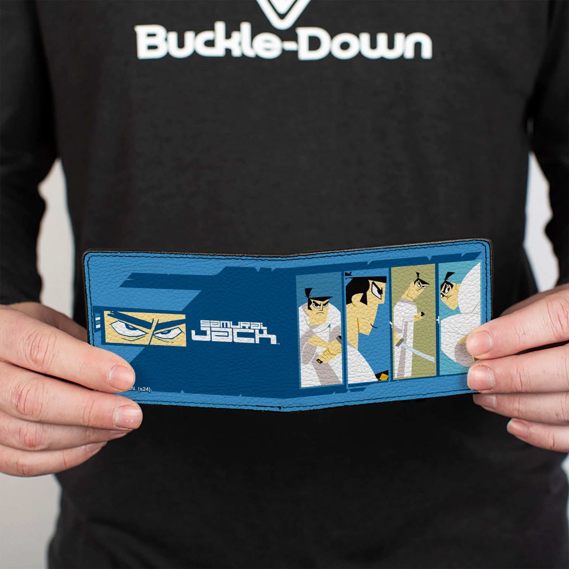 Bi-Fold Wallet - SAMURAI JACK Pose Blocks and Title Logo Blues/White Bi-Fold Wallets Samurai Jack
