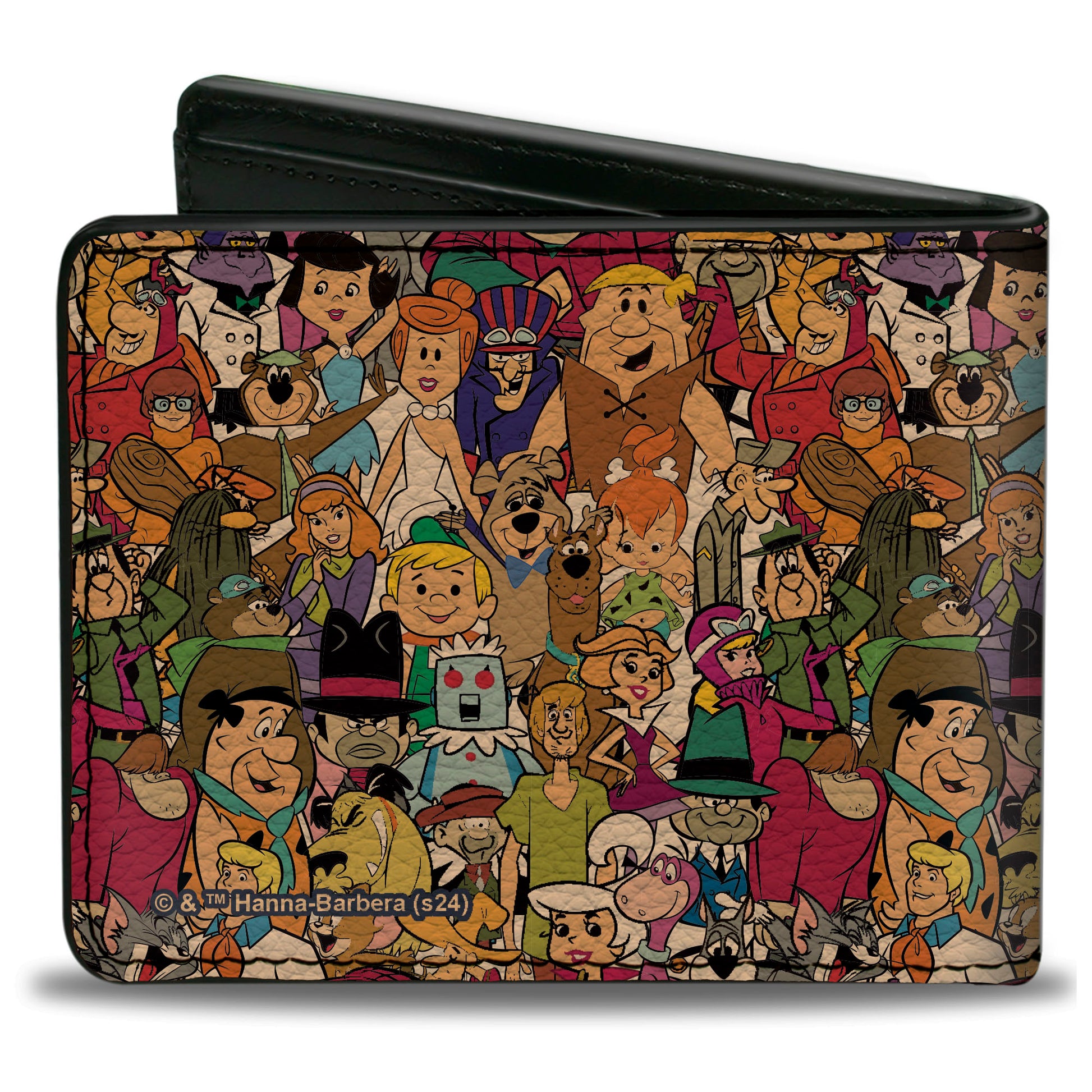 Bi-Fold Wallet - HANNA-BARBERA Title Logo Mutli Show Characters Stacked Bi-Fold Wallets Hanna Barbera