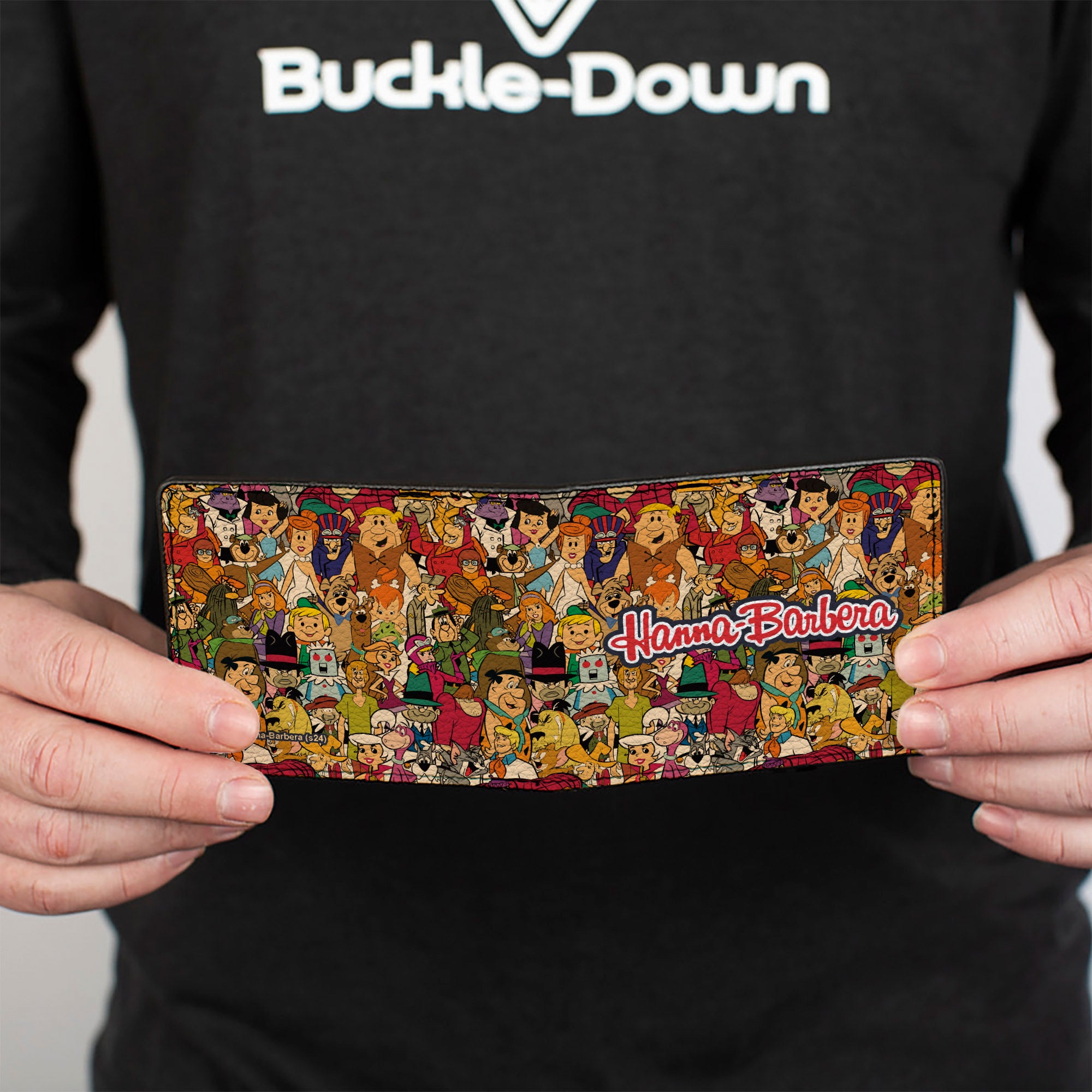 Bi-Fold Wallet - HANNA-BARBERA Title Logo Mutli Show Characters Stacked Bi-Fold Wallets Hanna Barbera