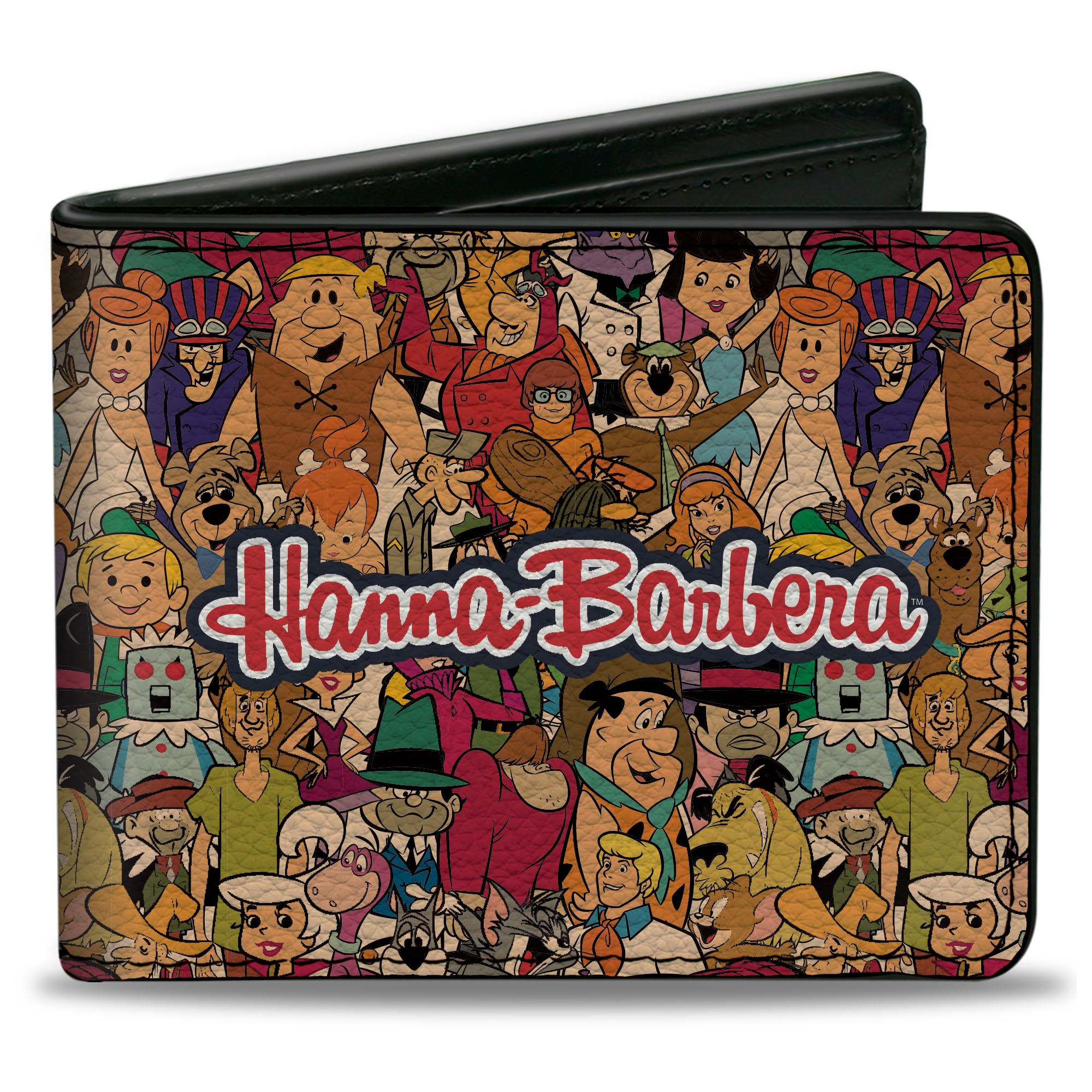 Bi-Fold Wallet - HANNA-BARBERA Title Logo Mutli Show Characters Stacked Bi-Fold Wallets Hanna Barbera