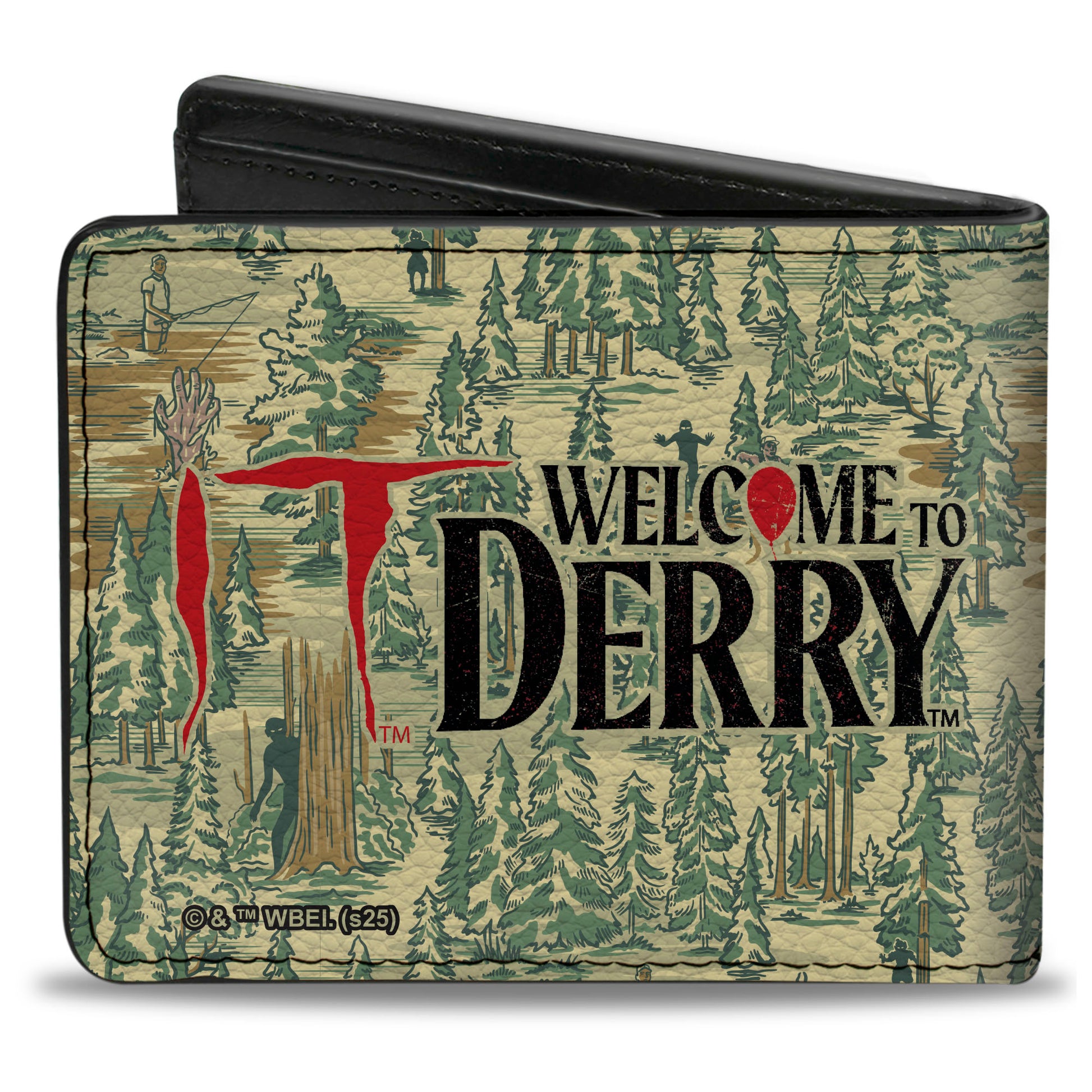 Bi-Fold Wallet - IT WELCOME TO DERRY AIR FORCE BASE and Forest Scenery Beige/Greens Bi-Fold Wallets IT