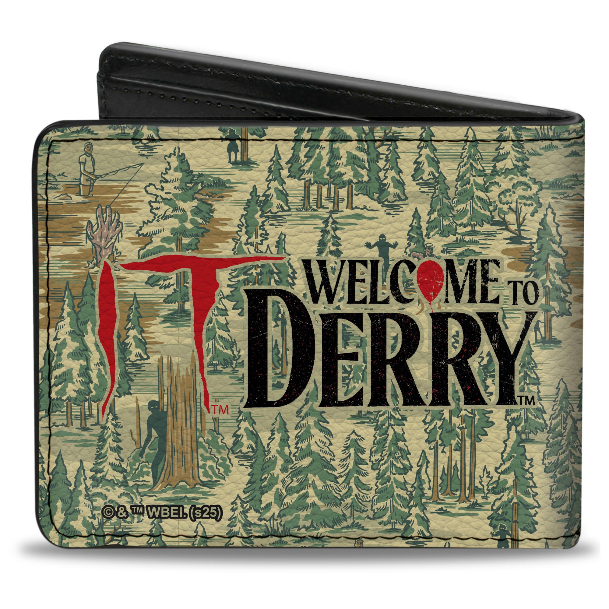 Bi-Fold Wallet - IT WELCOME TO DERRY AIR FORCE BASE and Forest Scenery Beige/Greens Bi-Fold Wallets IT