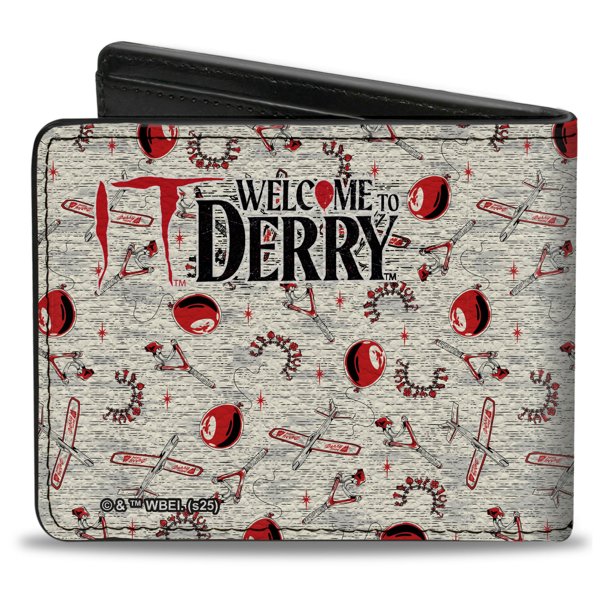 Bi-Fold Wallet - IT WELCOME TO DERRY THE LOSERS Title and Icons Collage White/Black/Red Bi-Fold Wallets IT