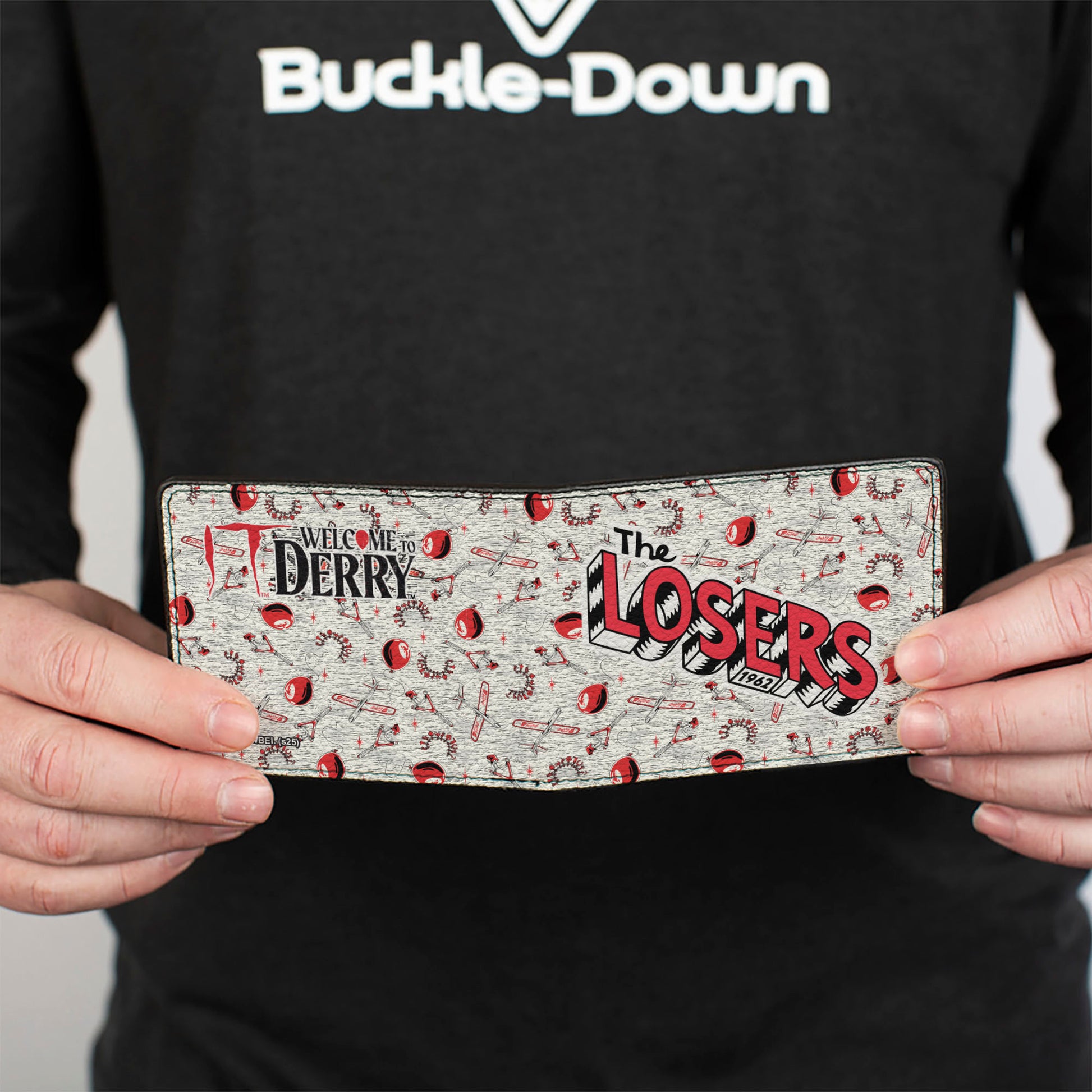 Bi-Fold Wallet - IT WELCOME TO DERRY THE LOSERS Title and Icons Collage White/Black/Red Bi-Fold Wallets IT