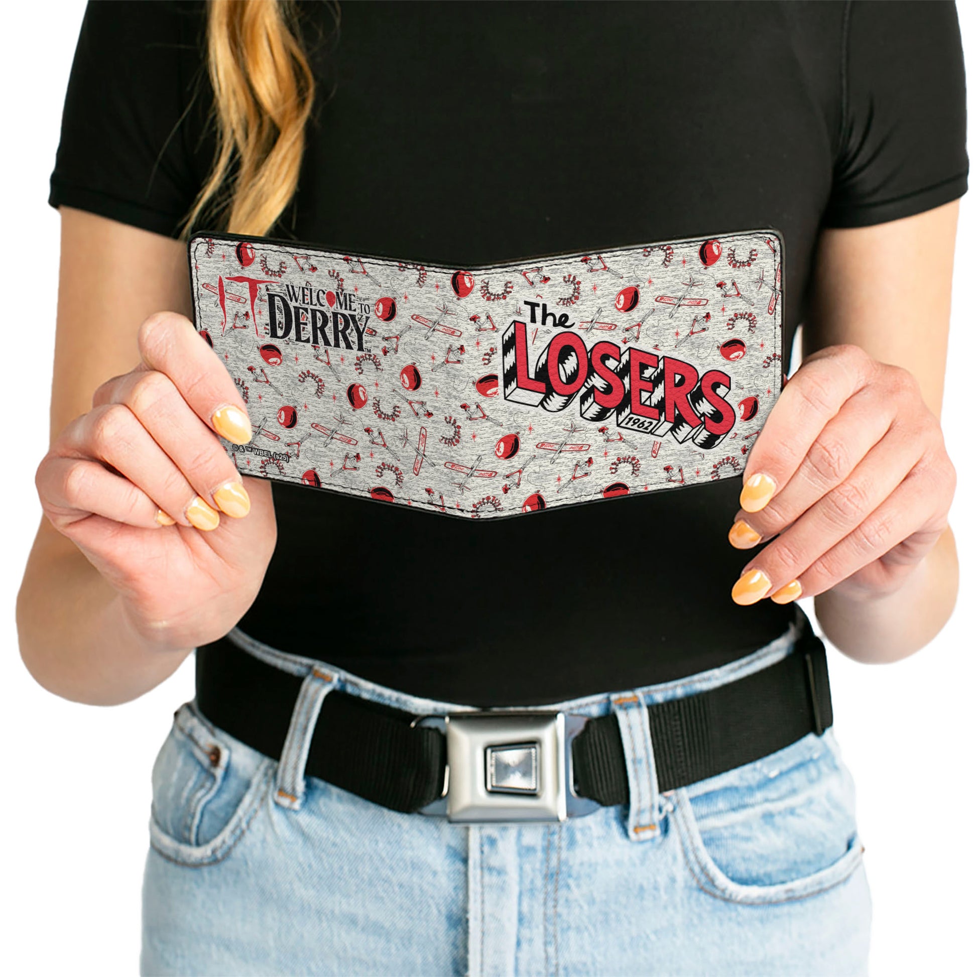 Bi-Fold Wallet - IT WELCOME TO DERRY THE LOSERS Title and Icons Collage White/Black/Red Bi-Fold Wallets IT