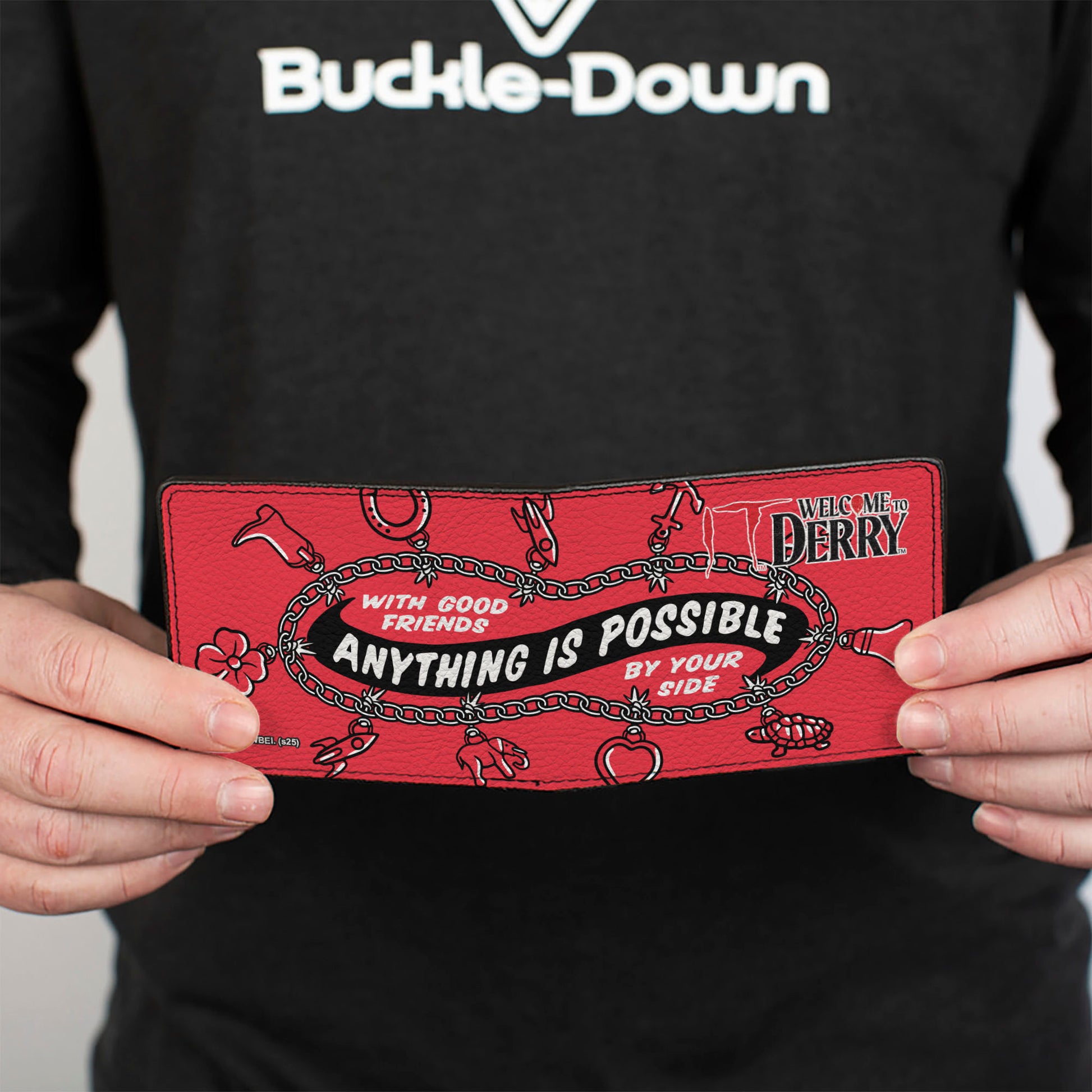 Bi-Fold Wallet - IT WELCOME TO DERRY ANYTHING IS POSSIBLE Charm Bracelet Icons Red/Black/White Bi-Fold Wallets IT