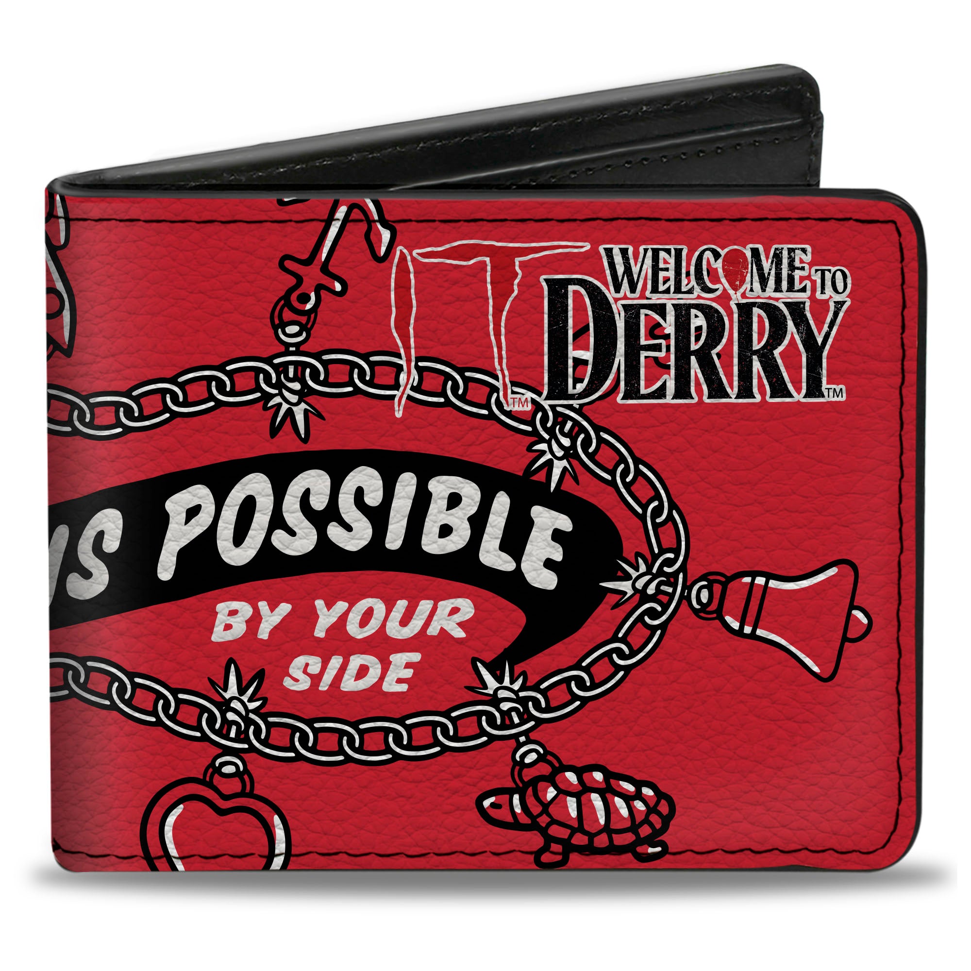Bi-Fold Wallet - IT WELCOME TO DERRY ANYTHING IS POSSIBLE Charm Bracelet Icons Red/Black/White Bi-Fold Wallets IT