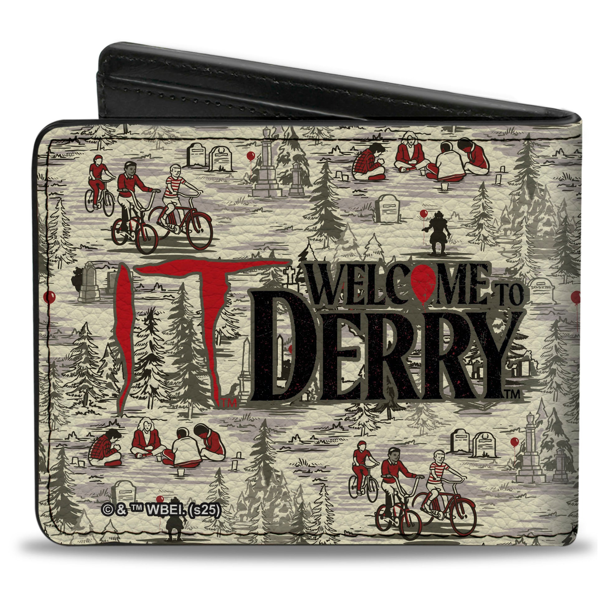 Bi-Fold Wallet - IT WELCOME TO DERRY THE LOSERS Camping Forest Scenery White/Black/Red Bi-Fold Wallets IT