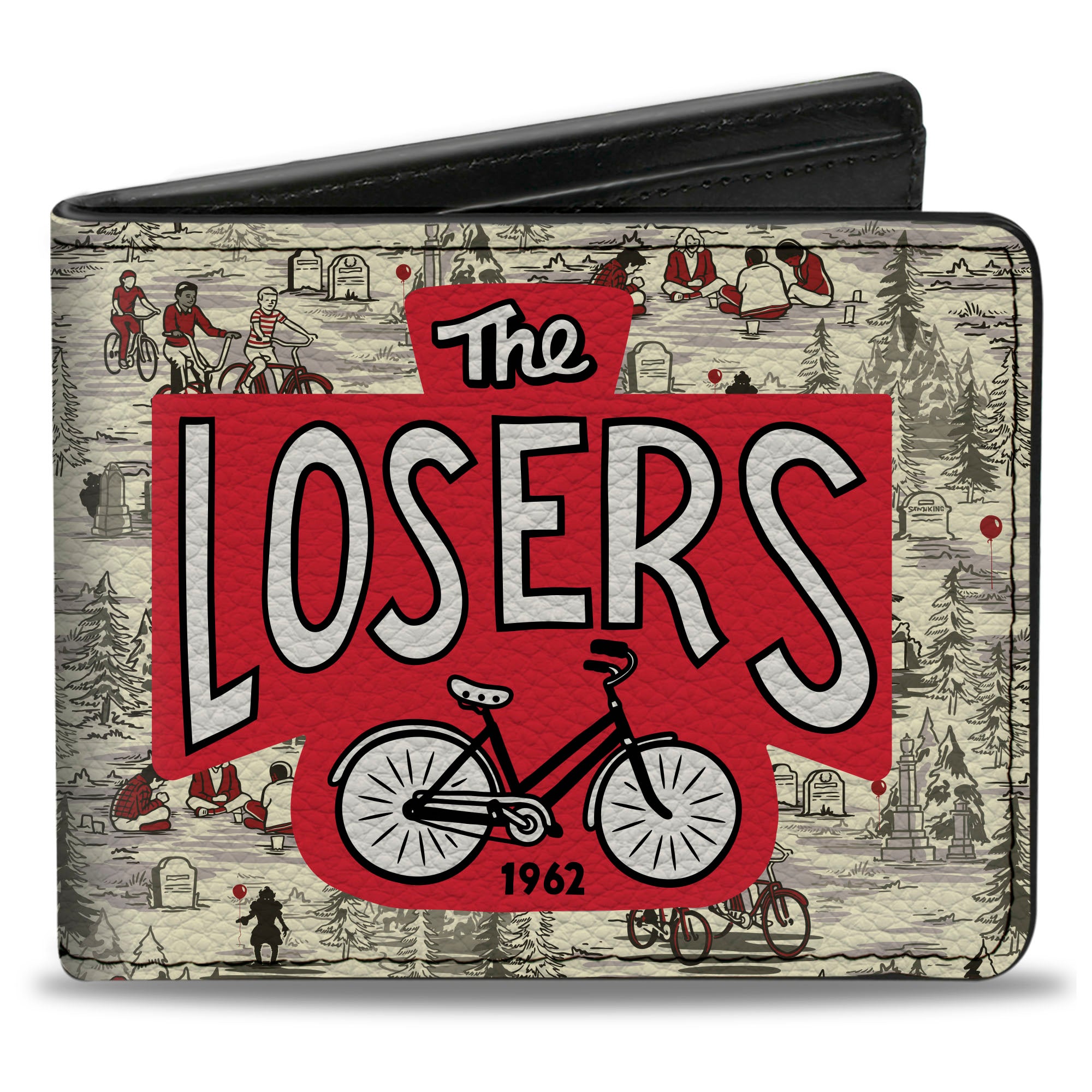 Bi-Fold Wallet - IT WELCOME TO DERRY THE LOSERS Camping Forest Scenery White/Black/Red Bi-Fold Wallets IT