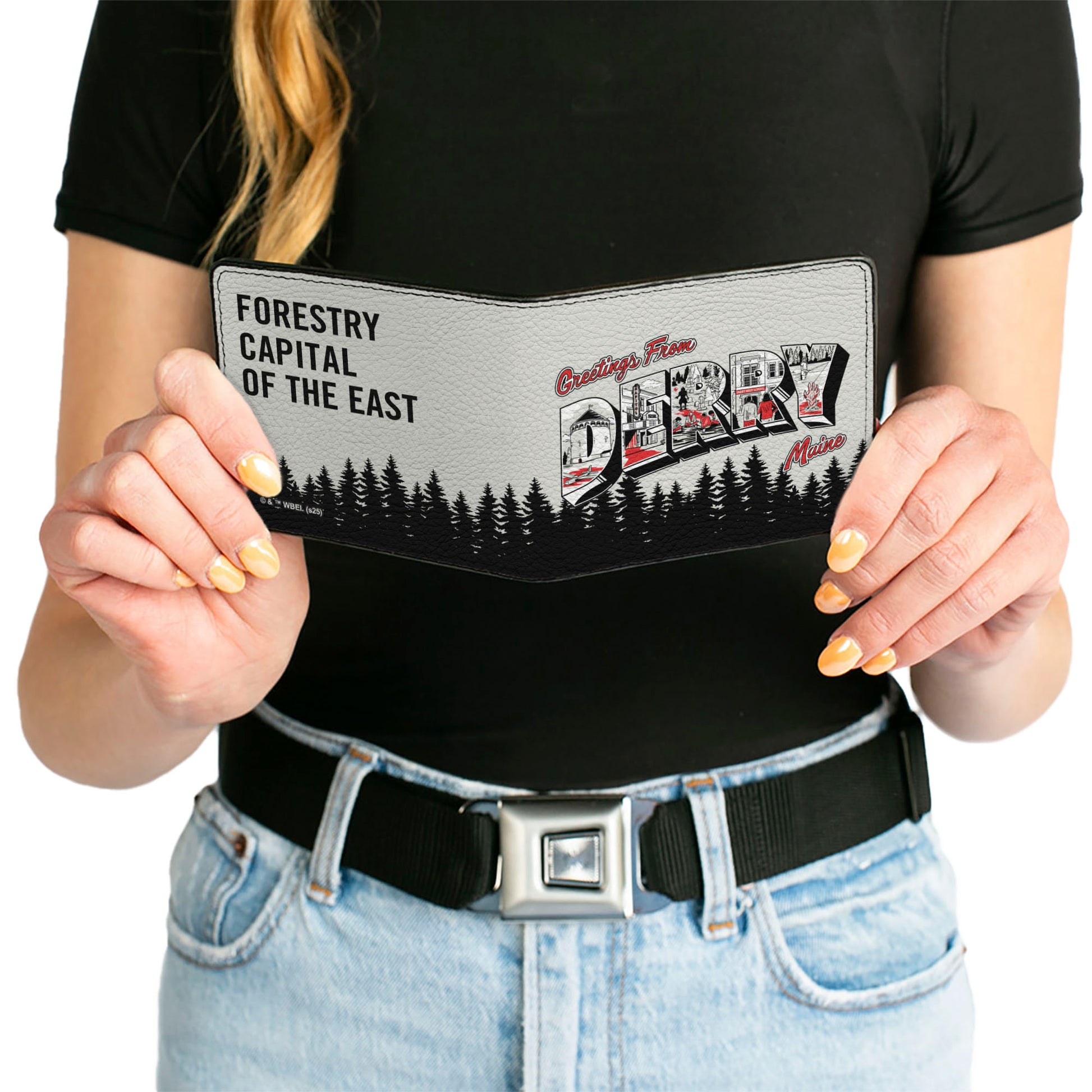 Bi-Fold Wallet - It Welcome to Derry GREETINGS FORESTRY CAPITAL Grays/Black/Red Bi-Fold Wallets IT