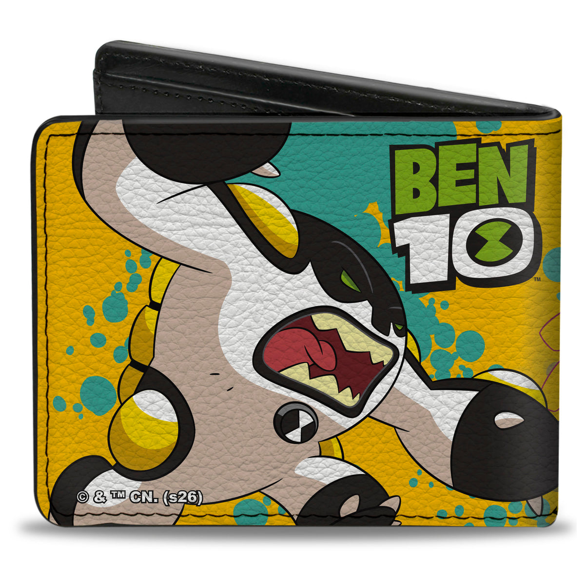 Bi-Fold Wallet - BEN 10 Four Aliens Group Pose and Title Logo Yellows/Blues Bi-Fold Wallets Ben 10