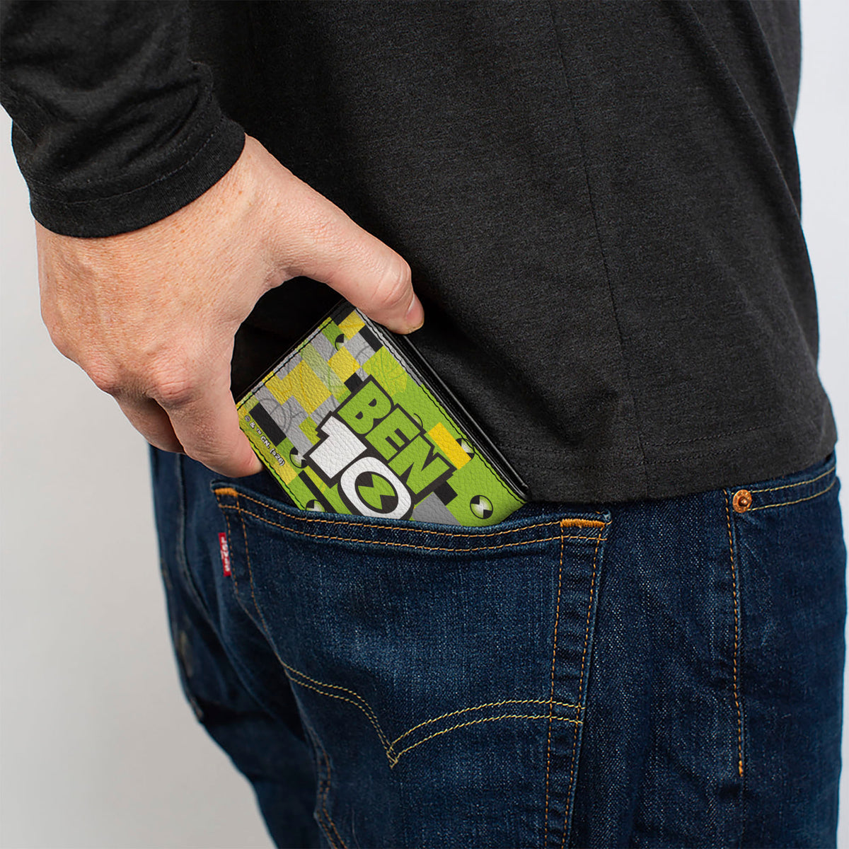 Bi-Fold Wallet - BEN 10 IT'S HERO TIME Omnitrix Pose Greens/Grays/Yellows Bi-Fold Wallets Ben 10