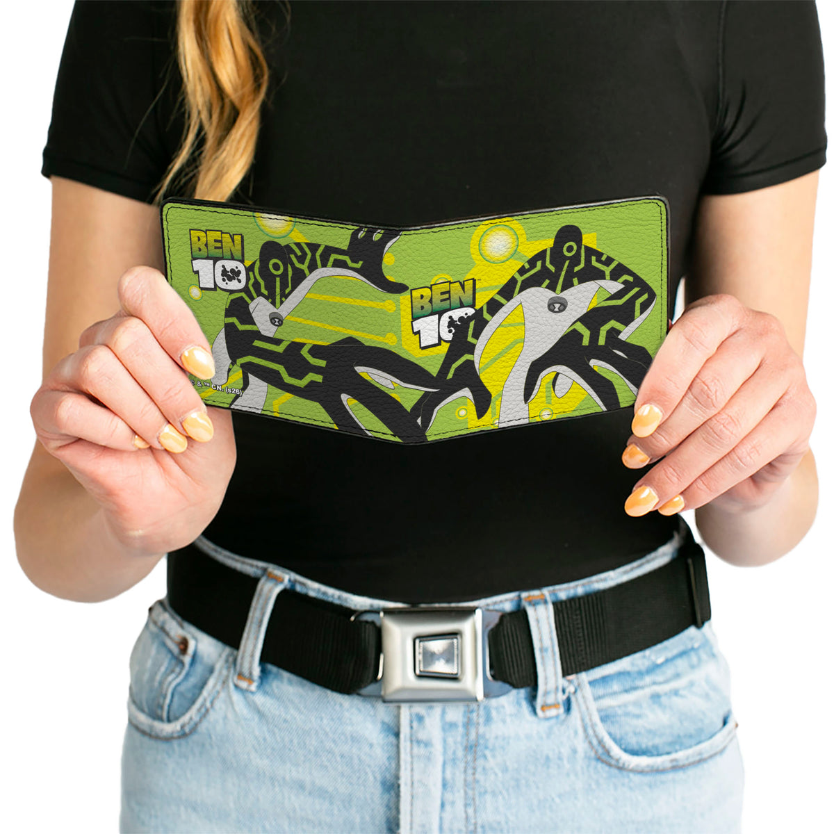 Bi-Fold Wallet - BEN 10 Upgrade Poses and Title Logo Greens/Yellows Bi-Fold Wallets Ben 10