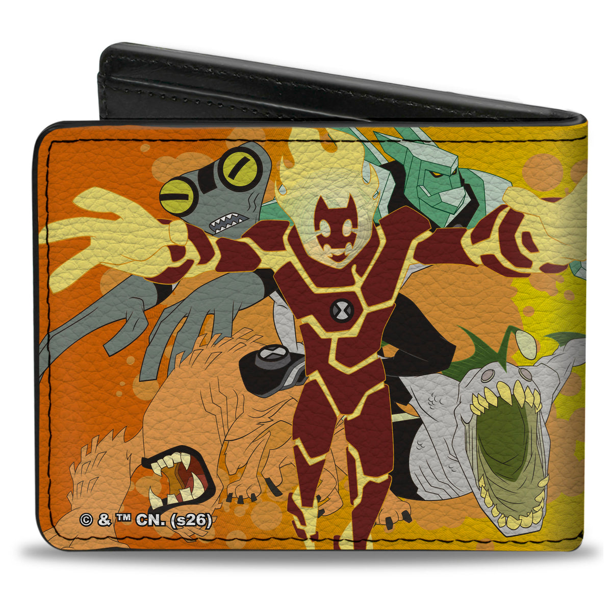 Bi-Fold Wallet - BEN 10 Pose and Alien Group Pose Orange/Yellows Bi-Fold Wallets Ben 10