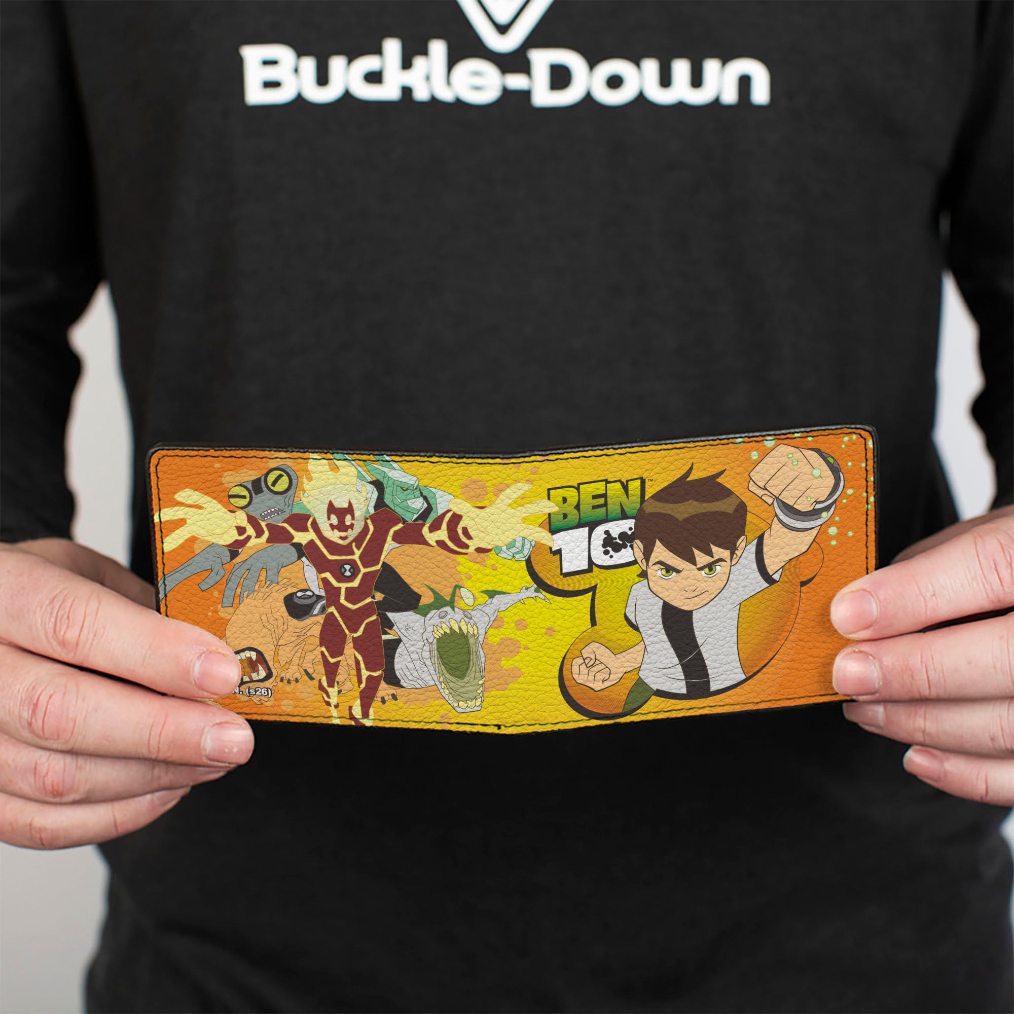 Bi-Fold Wallet - BEN 10 Pose and Alien Group Pose Orange/Yellows Bi-Fold Wallets Ben 10