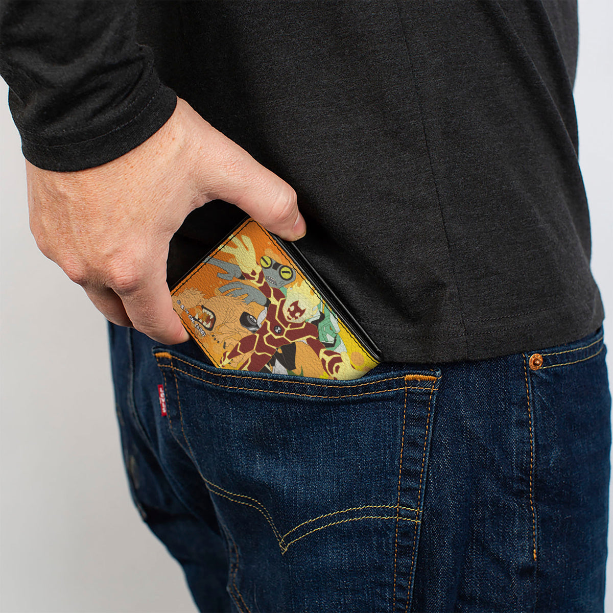 Bi-Fold Wallet - BEN 10 Pose and Alien Group Pose Orange/Yellows Bi-Fold Wallets Ben 10