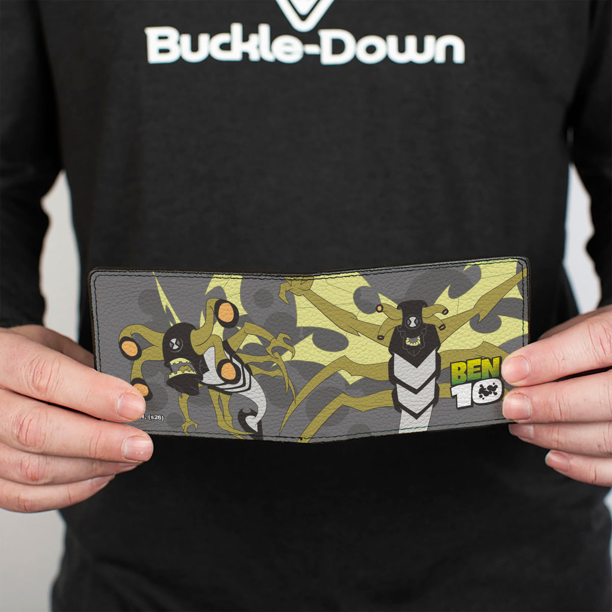 Bi-Fold Wallet -BEN 10 Stinkfly Poses and Title Logo Grays/Yellow Bi-Fold Wallets Ben 10