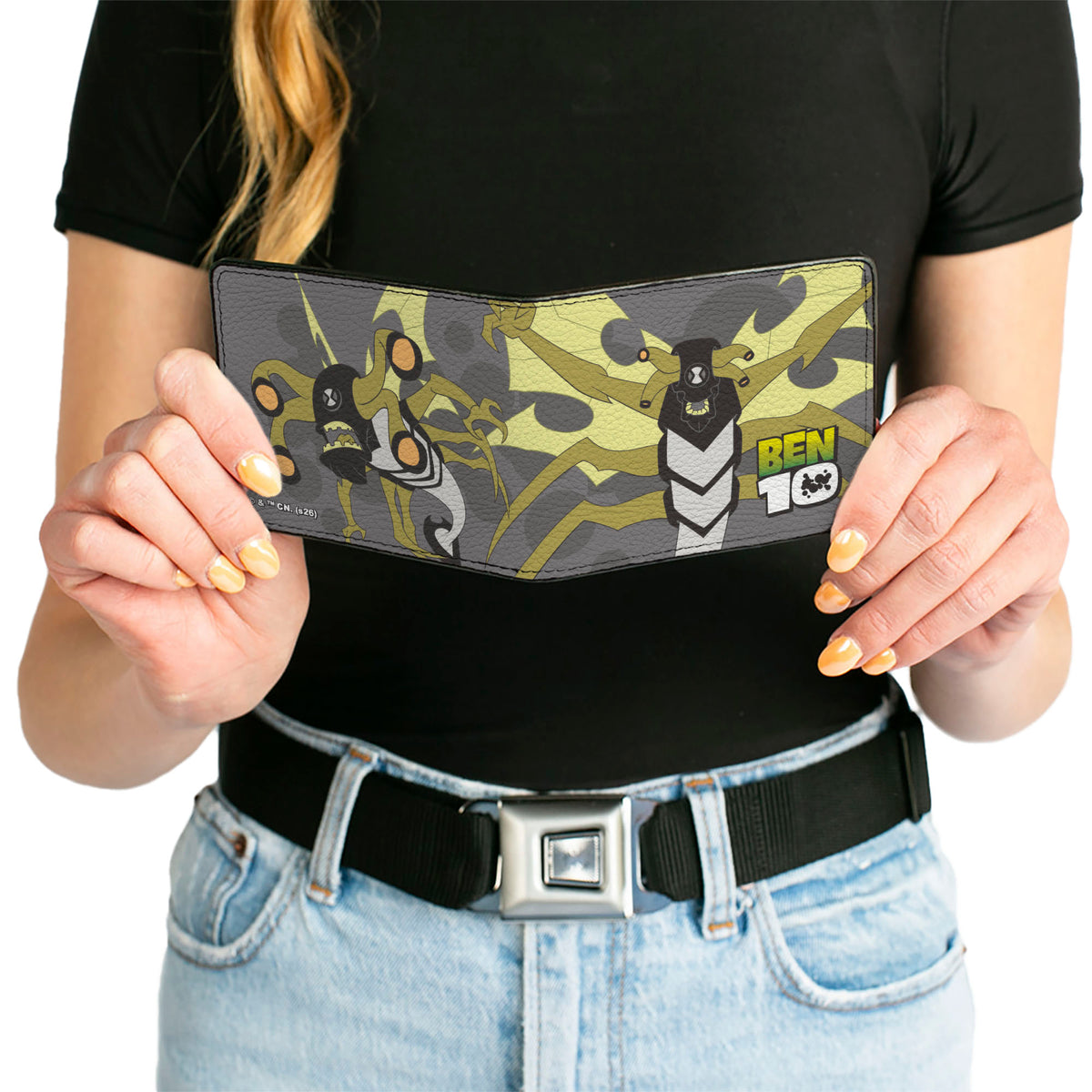 Bi-Fold Wallet -BEN 10 Stinkfly Poses and Title Logo Grays/Yellow Bi-Fold Wallets Ben 10
