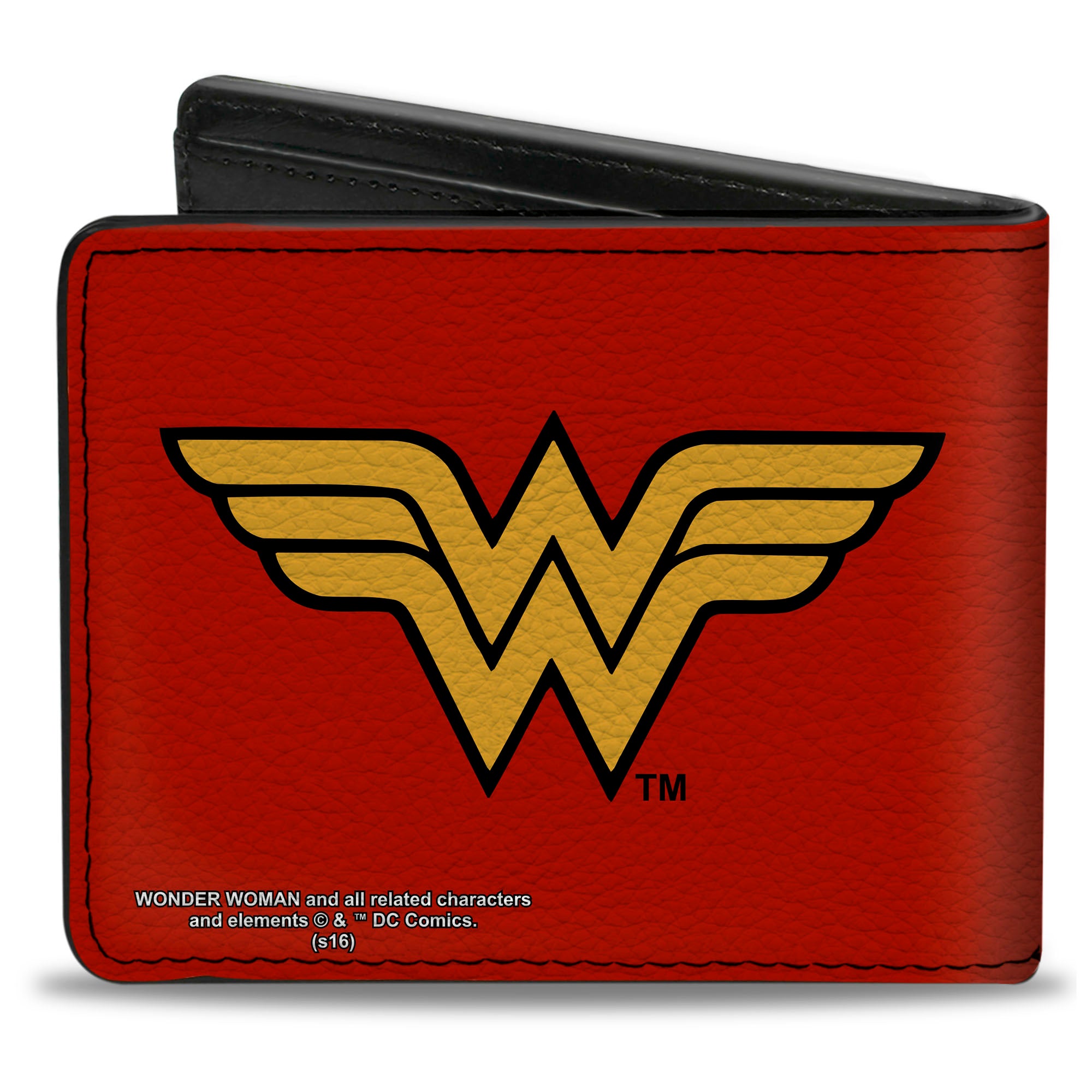 Bi-Fold Wallet - Wonder Woman Logo Red Black Gold Bi-Fold Wallets DC Comics
