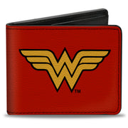 Bi-Fold Wallet - Wonder Woman Logo Red Black Gold Bi-Fold Wallets DC Comics