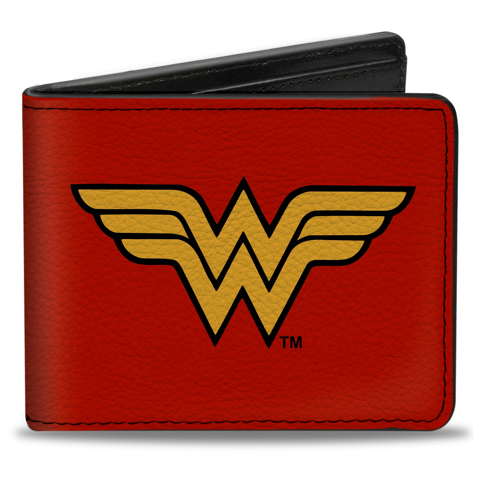 Bi-Fold Wallet - Wonder Woman Logo Red Black Gold Bi-Fold Wallets DC Comics