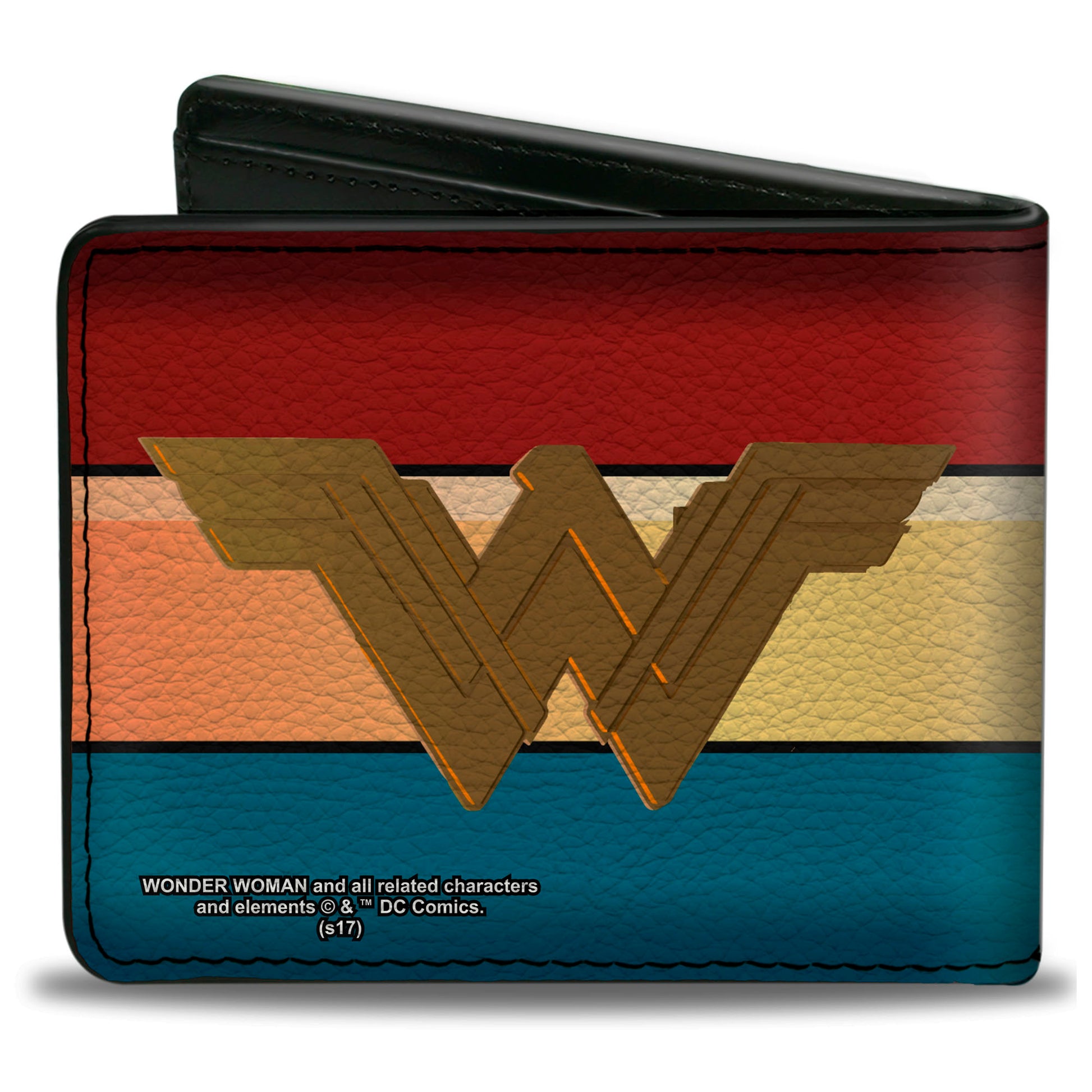 Bi-Fold Wallet - Wonder Woman 2017 Icon Stripe Red Golds Blue Bi-Fold Wallets DC Comics