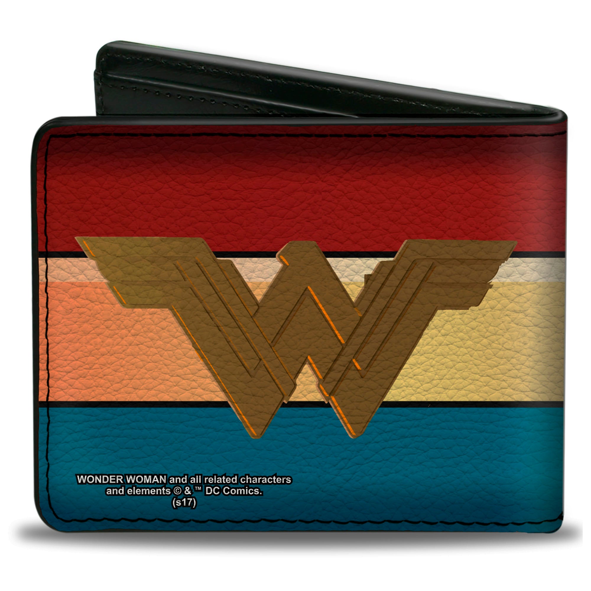 Bi-Fold Wallet - Wonder Woman 2017 Icon Stripe Red Golds Blue Bi-Fold Wallets DC Comics