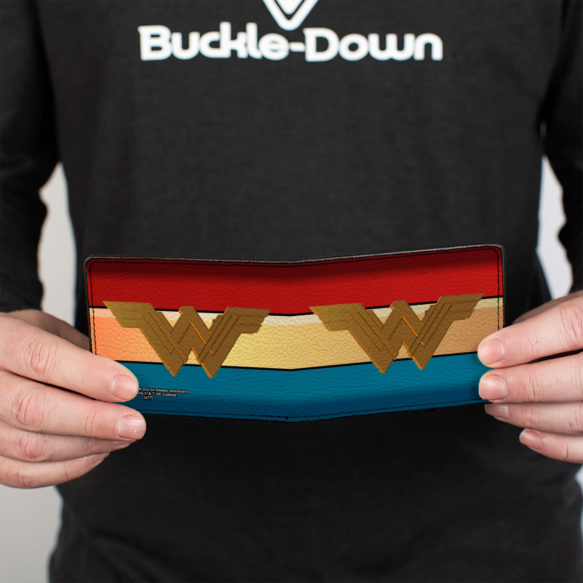 Bi-Fold Wallet - Wonder Woman 2017 Icon Stripe Red Golds Blue Bi-Fold Wallets DC Comics