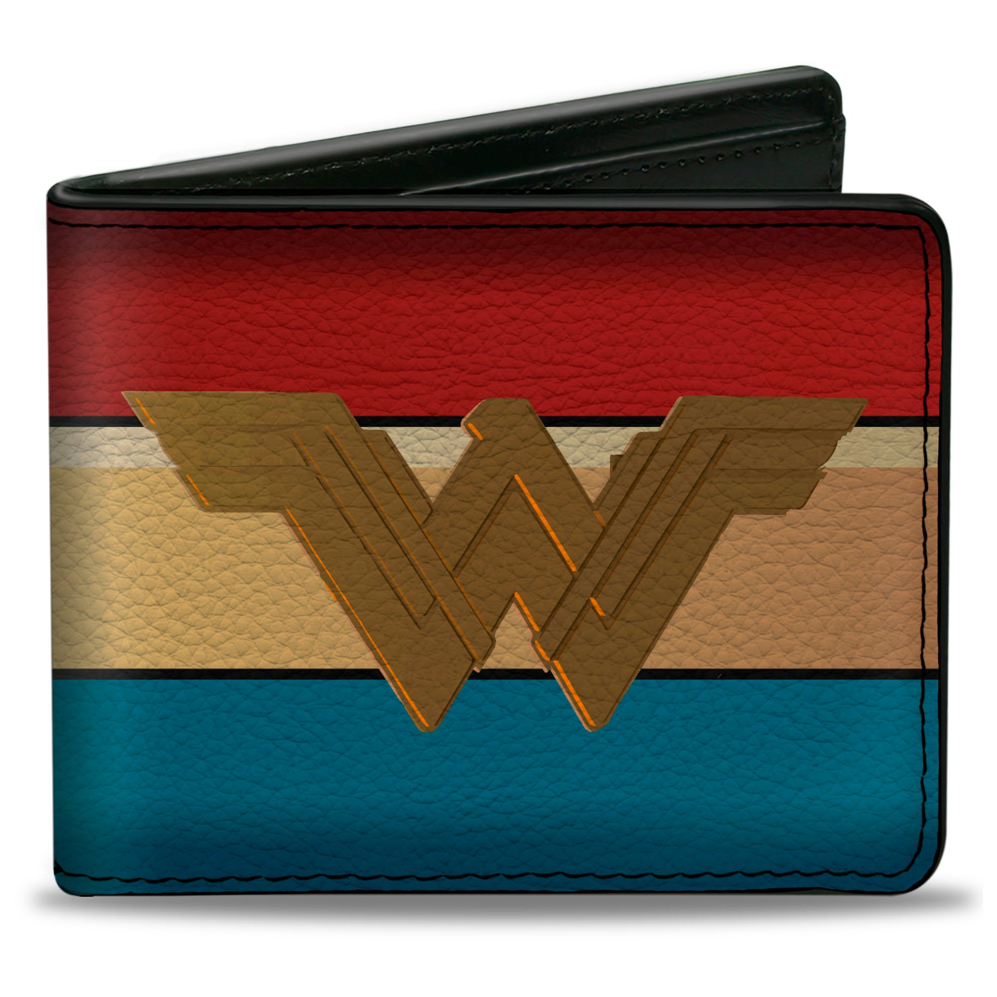 Bi-Fold Wallet - Wonder Woman 2017 Icon Stripe Red Golds Blue Bi-Fold Wallets DC Comics