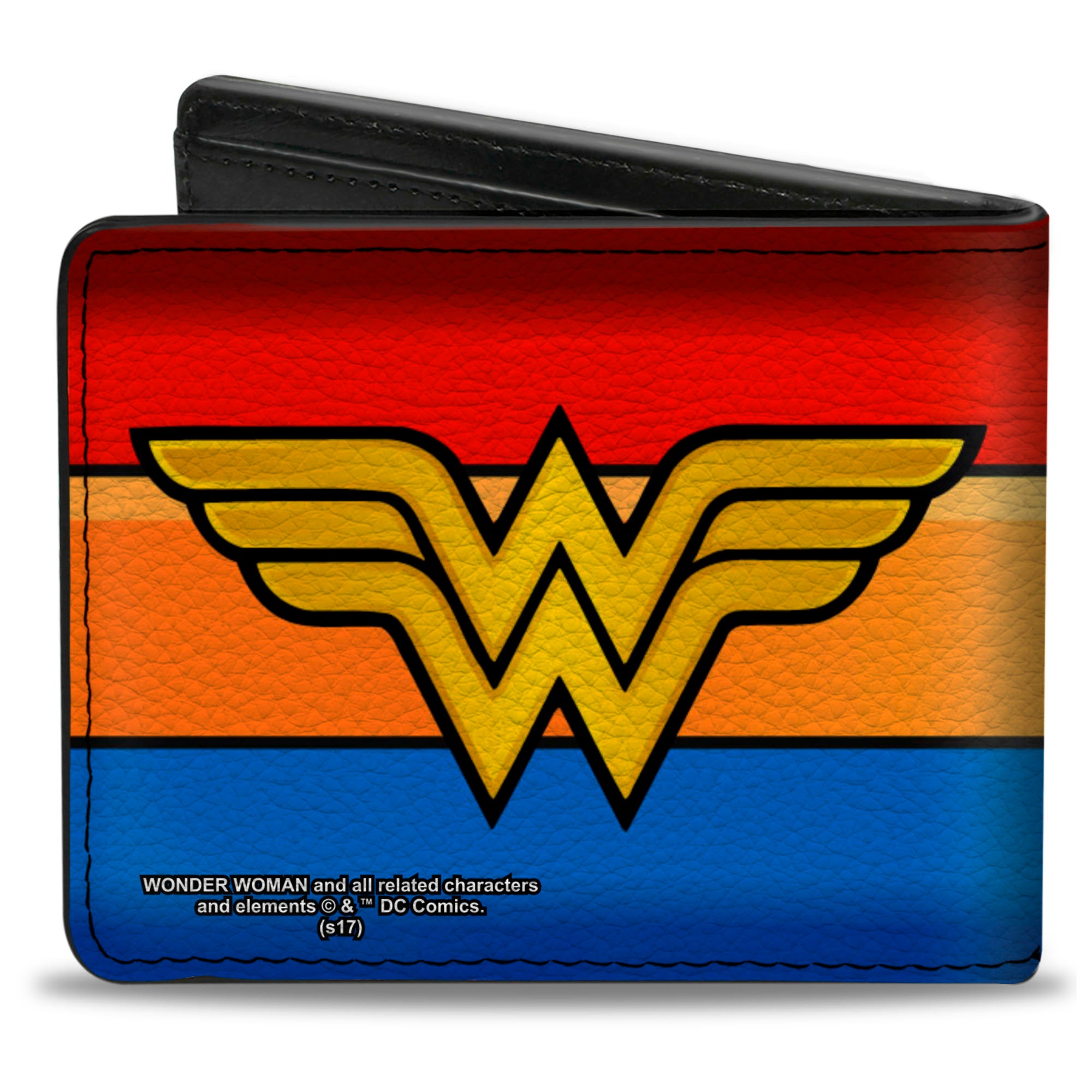 Bi-Fold Wallet - Wonder Woman Logo Stripe Red Yellows Blue Bi-Fold Wallets DC Comics
