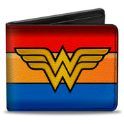 Bi-Fold Wallet - Wonder Woman Logo Stripe Red Yellows Blue Bi-Fold Wallets DC Comics