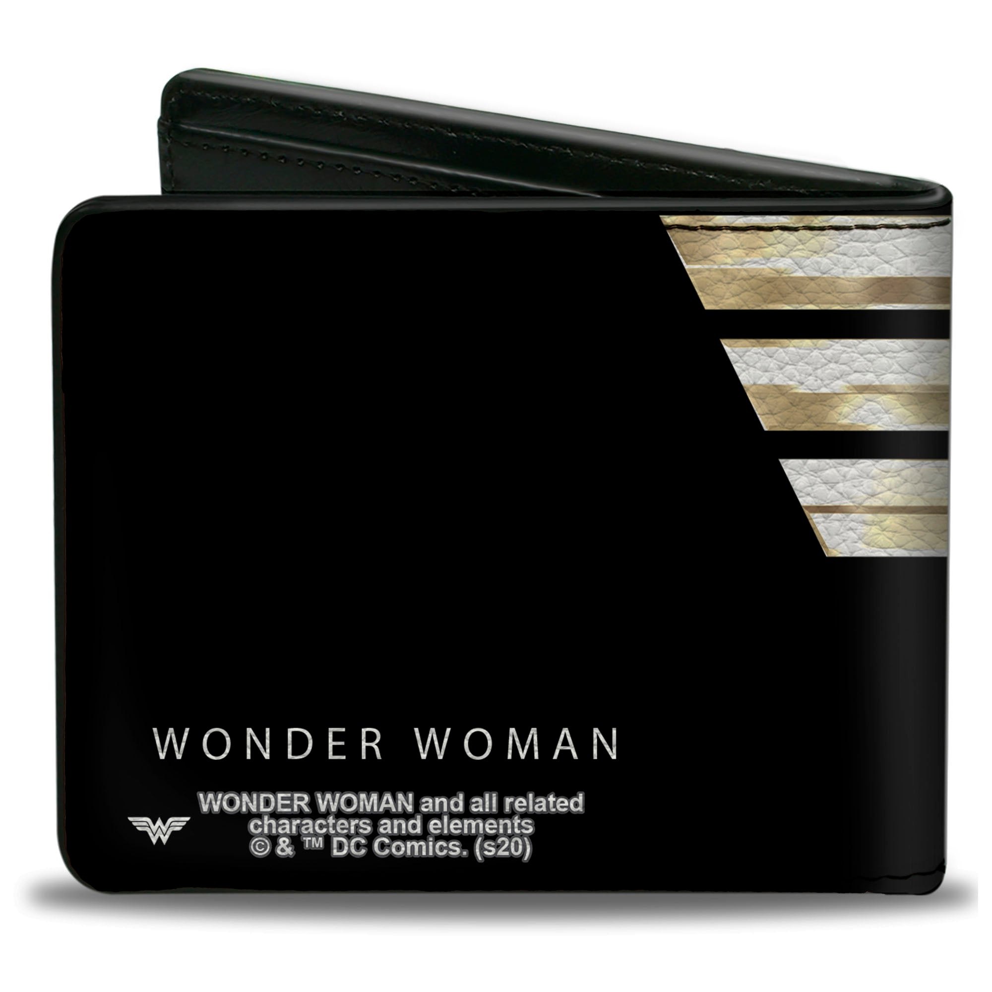Bi-Fold Wallet - WONDER WOMAN 1984 WW Logo CLOSE-UP Black Golds Bi-Fold Wallets DC Comics