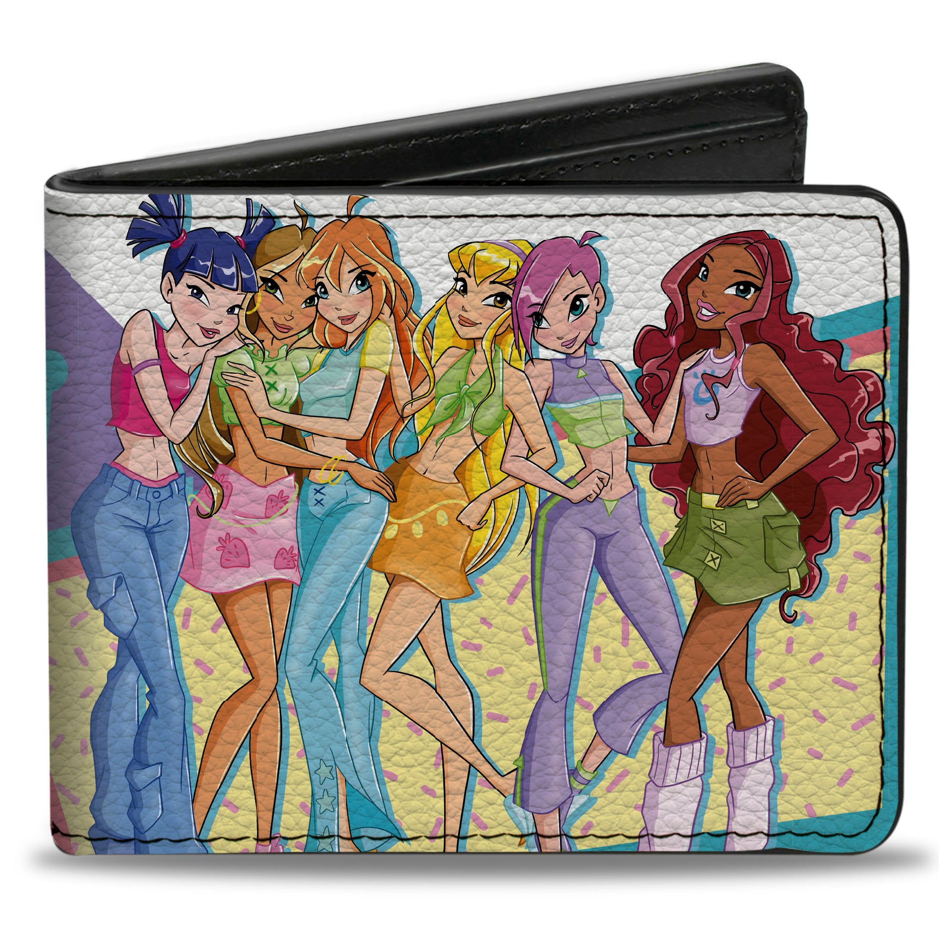 Bi-Fold Wallet - WINX CLUB Character Group Pose and Title Logo White/Multi Color Bi-Fold Wallets Spy x Family