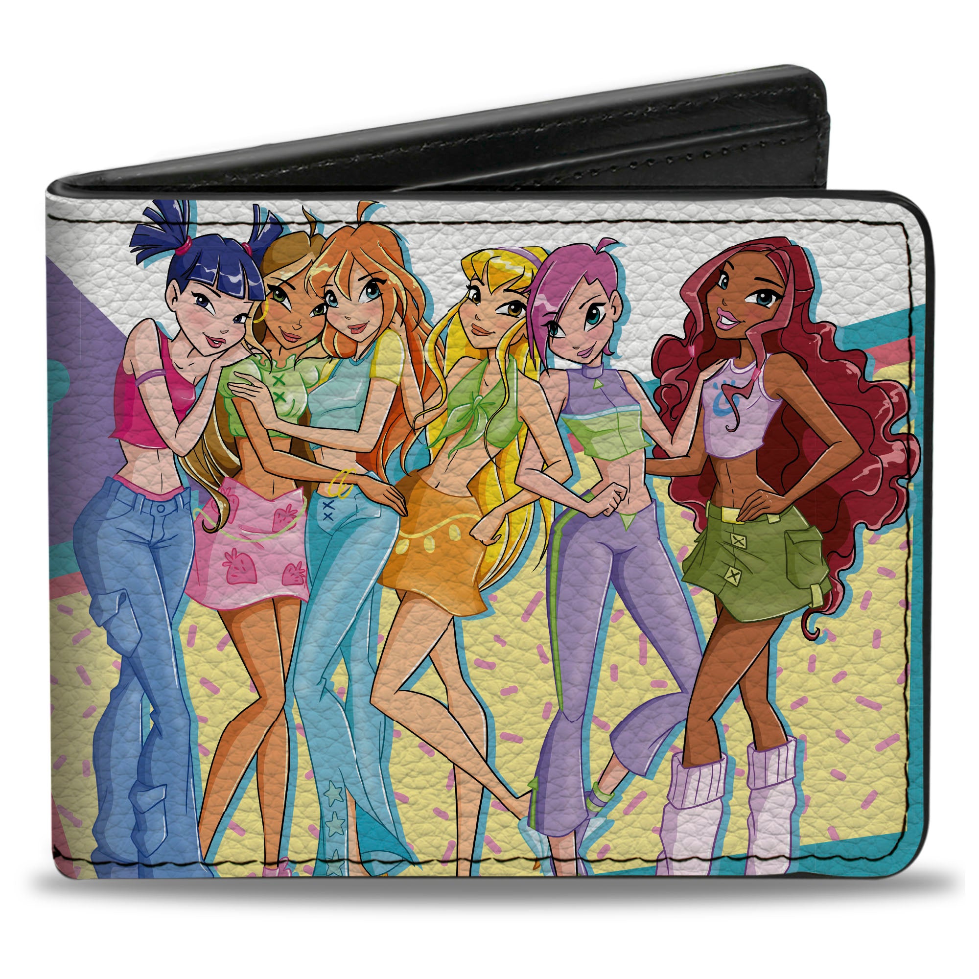 Bi-Fold Wallet - WINX CLUB Character Group Pose and Title Logo White/Multi Color Bi-Fold Wallets Spy x Family