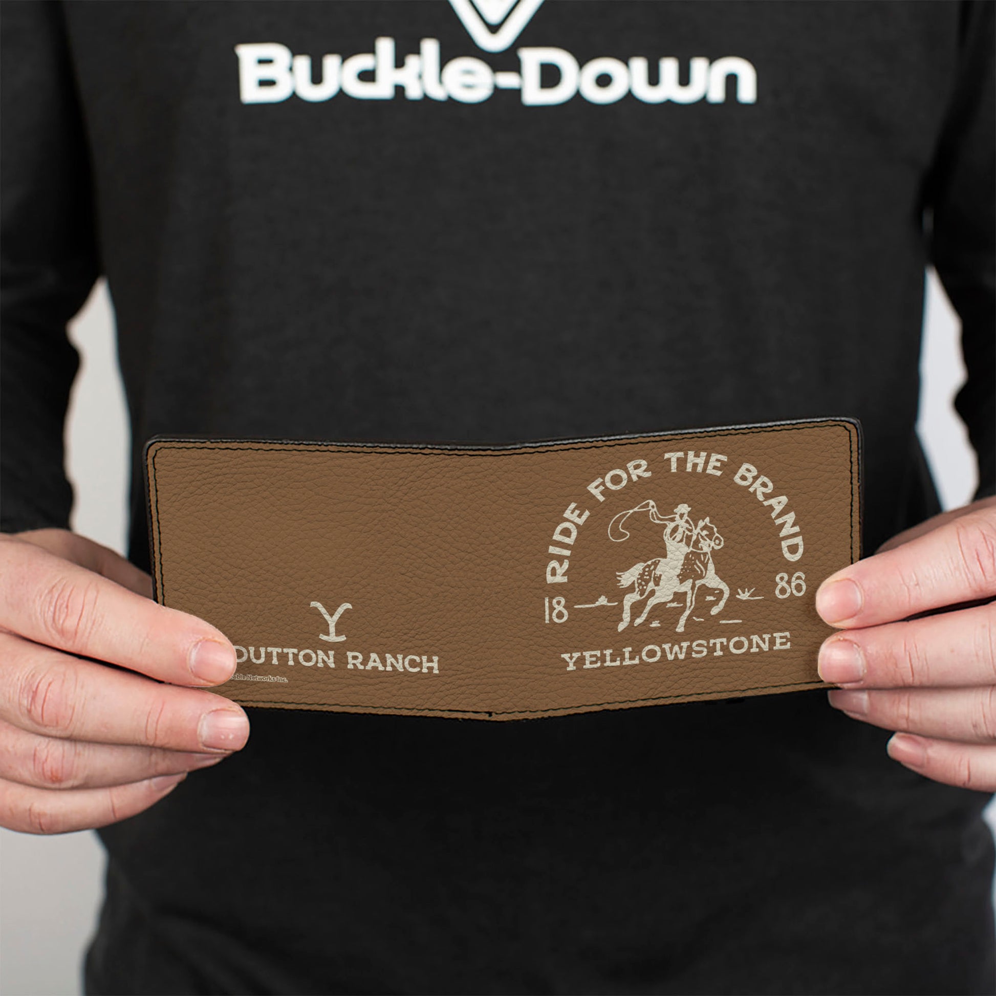 Bi-Fold Wallet - Yellowstone RIDE FOR THE BRAND DUTTON RANCH Brown/White Bi-Fold Wallets Yellowstone