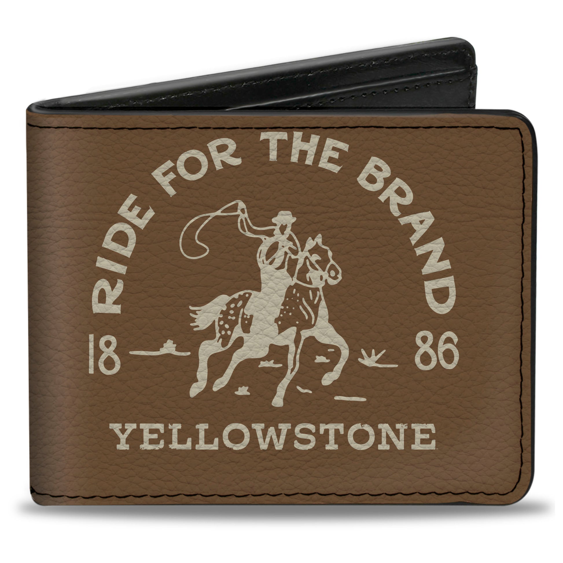 Bi-Fold Wallet - Yellowstone RIDE FOR THE BRAND DUTTON RANCH Brown/White Bi-Fold Wallets Yellowstone
