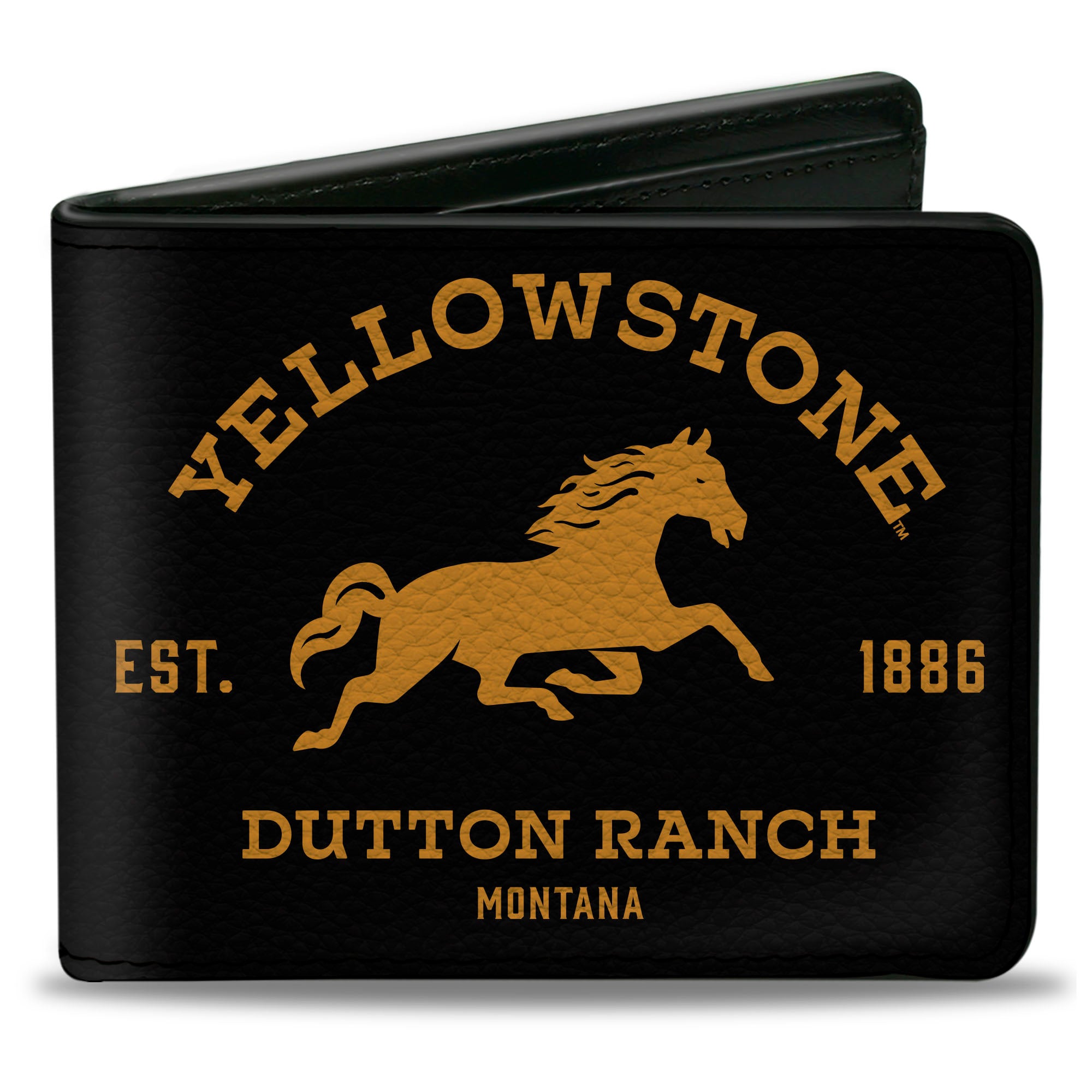 Bi-Fold Wallet - YELLOWSTONE DUTTON RANCH MONTANA Black/Yellow Bi-Fold Wallets Yellowstone