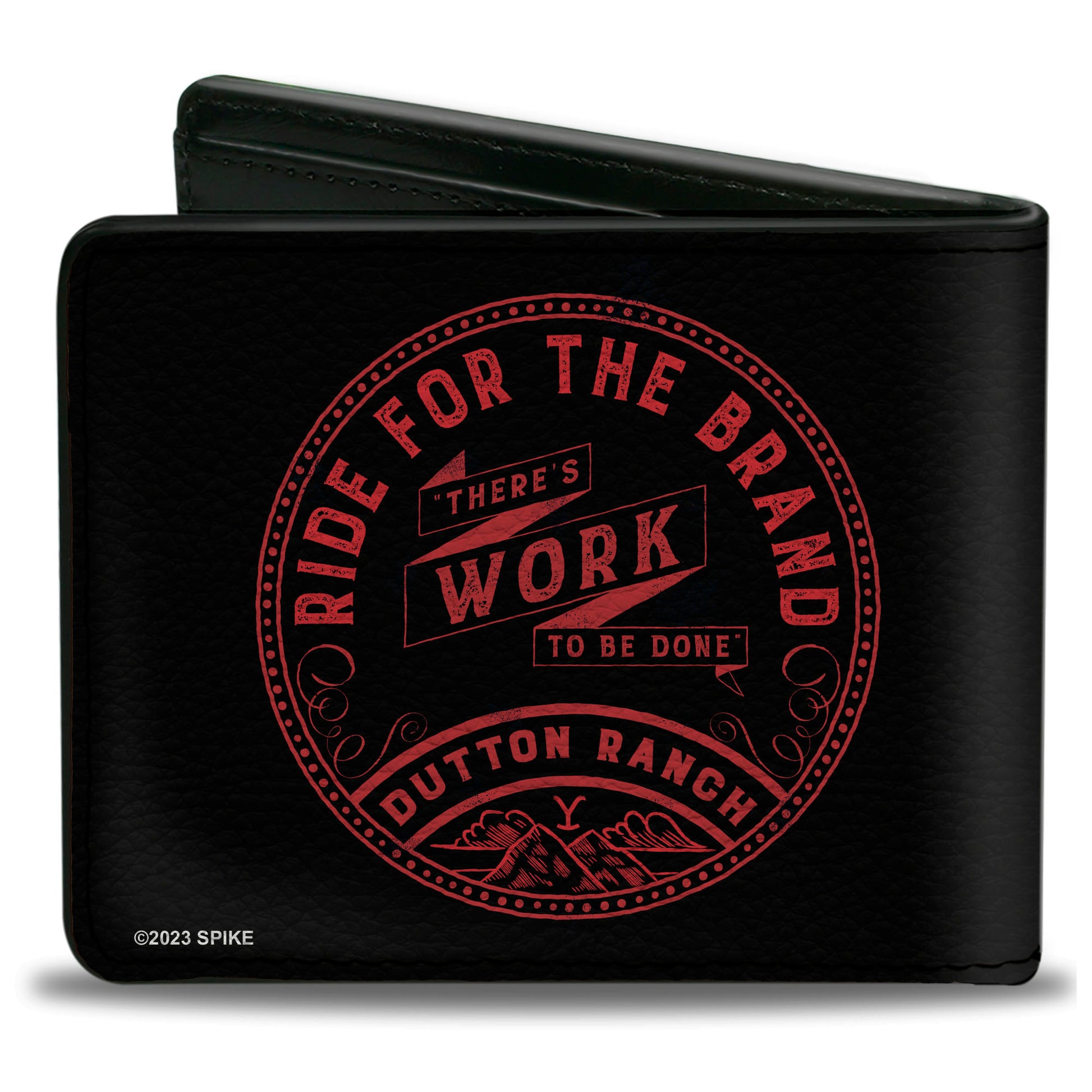 Bi-Fold Wallet - Yellowstone RIDE FOR THE BRAND DUTTON RANCH Logo Black/Red Bi-Fold Wallets Yellowstone