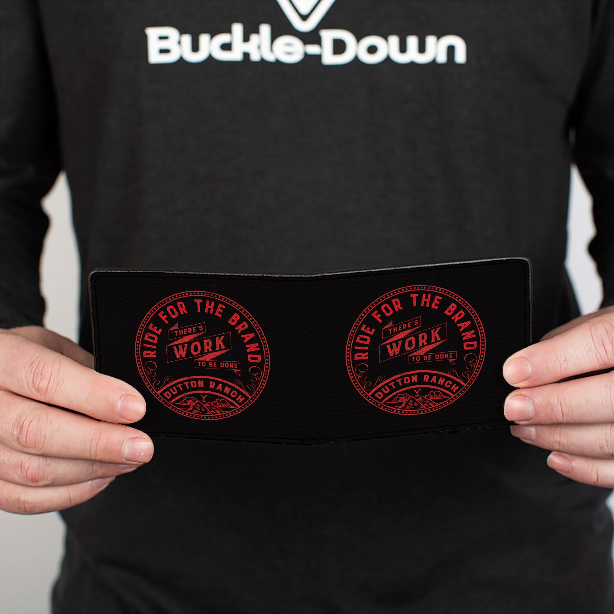 Bi-Fold Wallet - Yellowstone RIDE FOR THE BRAND DUTTON RANCH Logo Black/Red Bi-Fold Wallets Yellowstone