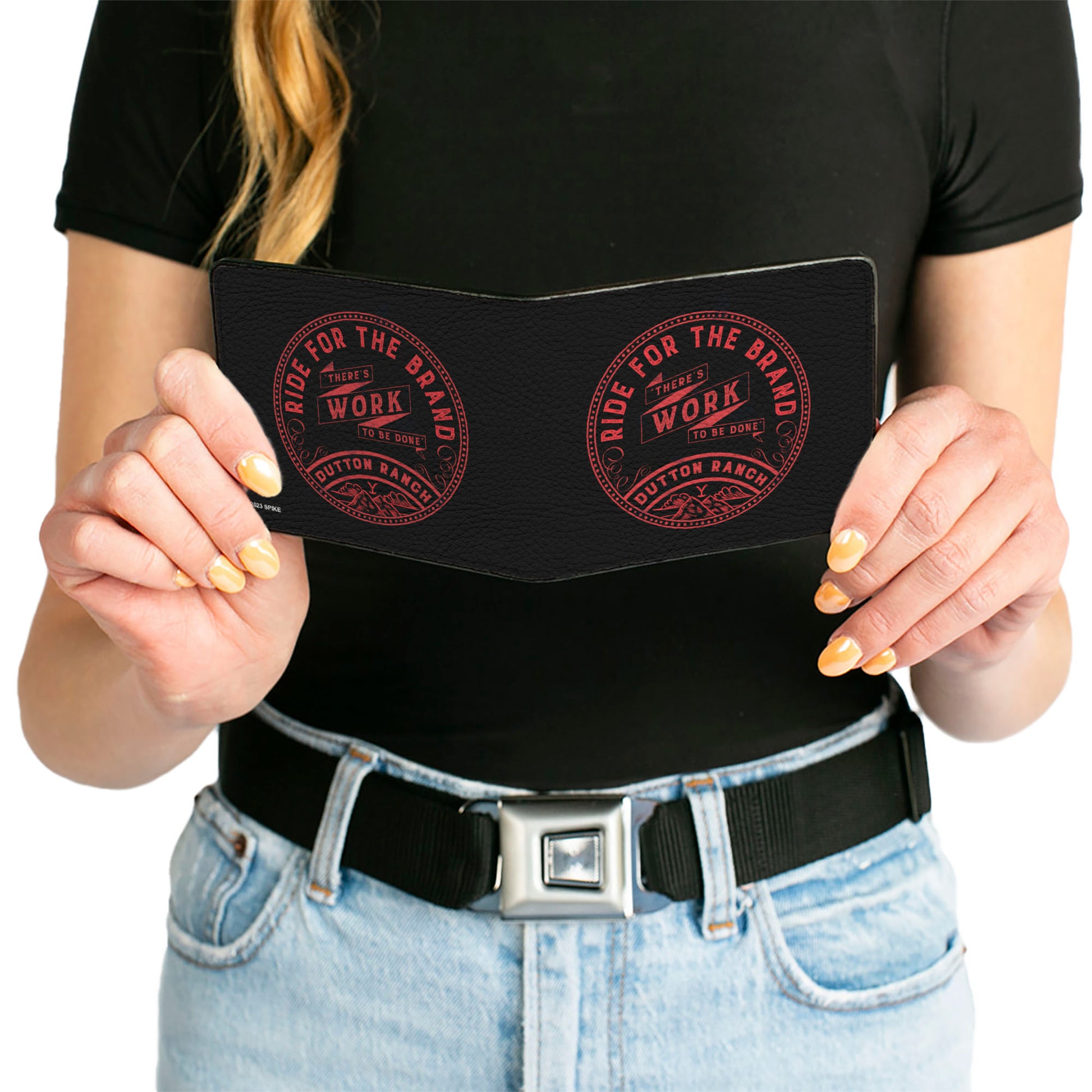 Bi-Fold Wallet - Yellowstone RIDE FOR THE BRAND DUTTON RANCH Logo Black/Red Bi-Fold Wallets Yellowstone