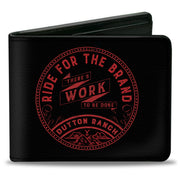 Bi-Fold Wallet - Yellowstone RIDE FOR THE BRAND DUTTON RANCH Logo Black/Red Bi-Fold Wallets Yellowstone