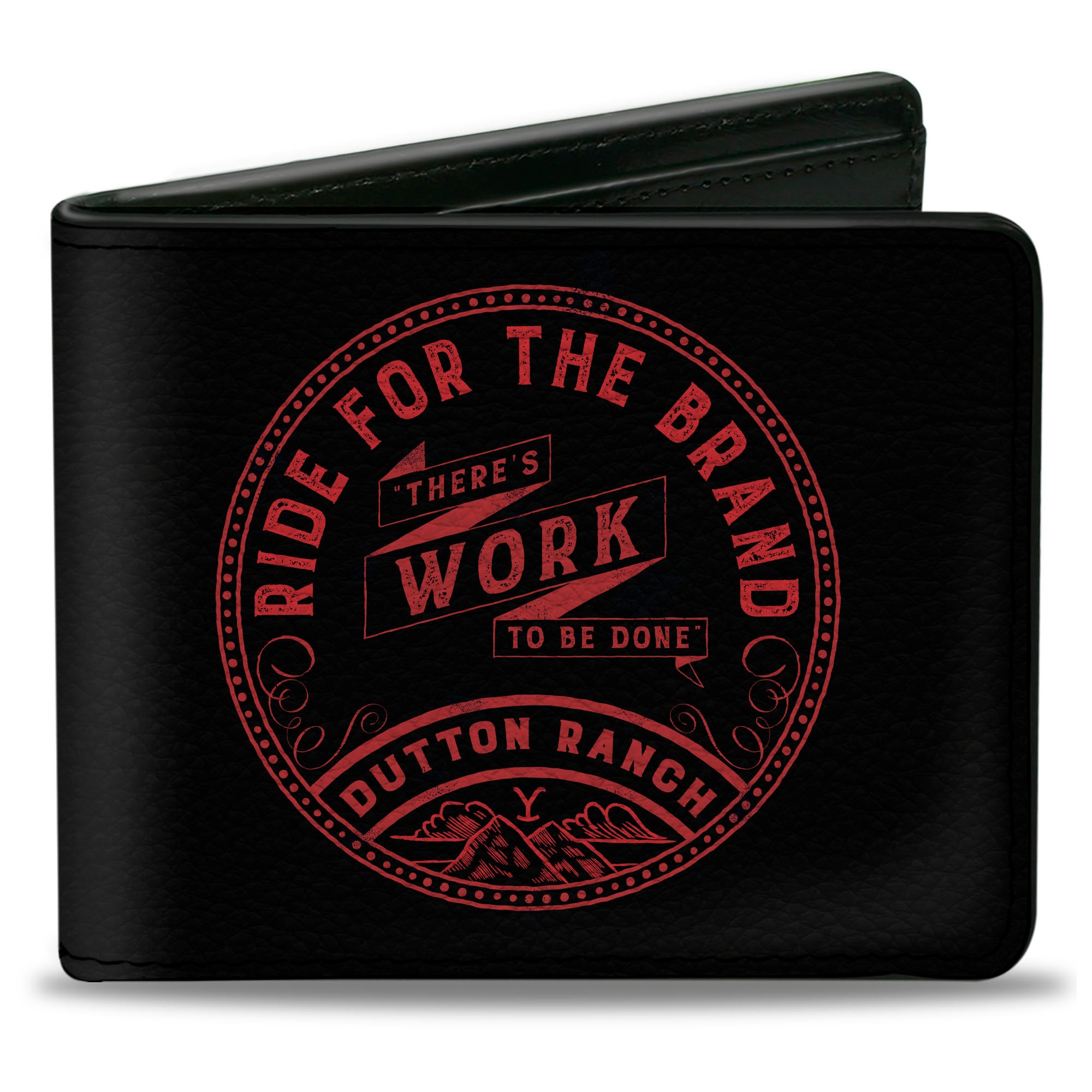 Bi-Fold Wallet - Yellowstone RIDE FOR THE BRAND DUTTON RANCH Logo Black/Red Bi-Fold Wallets Yellowstone