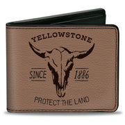 Bi-Fold Wallet - YELLOWSTONE PROTECT THE LAND SINCE 1886 Tan/Brown Bi-Fold Wallets Yellowstone