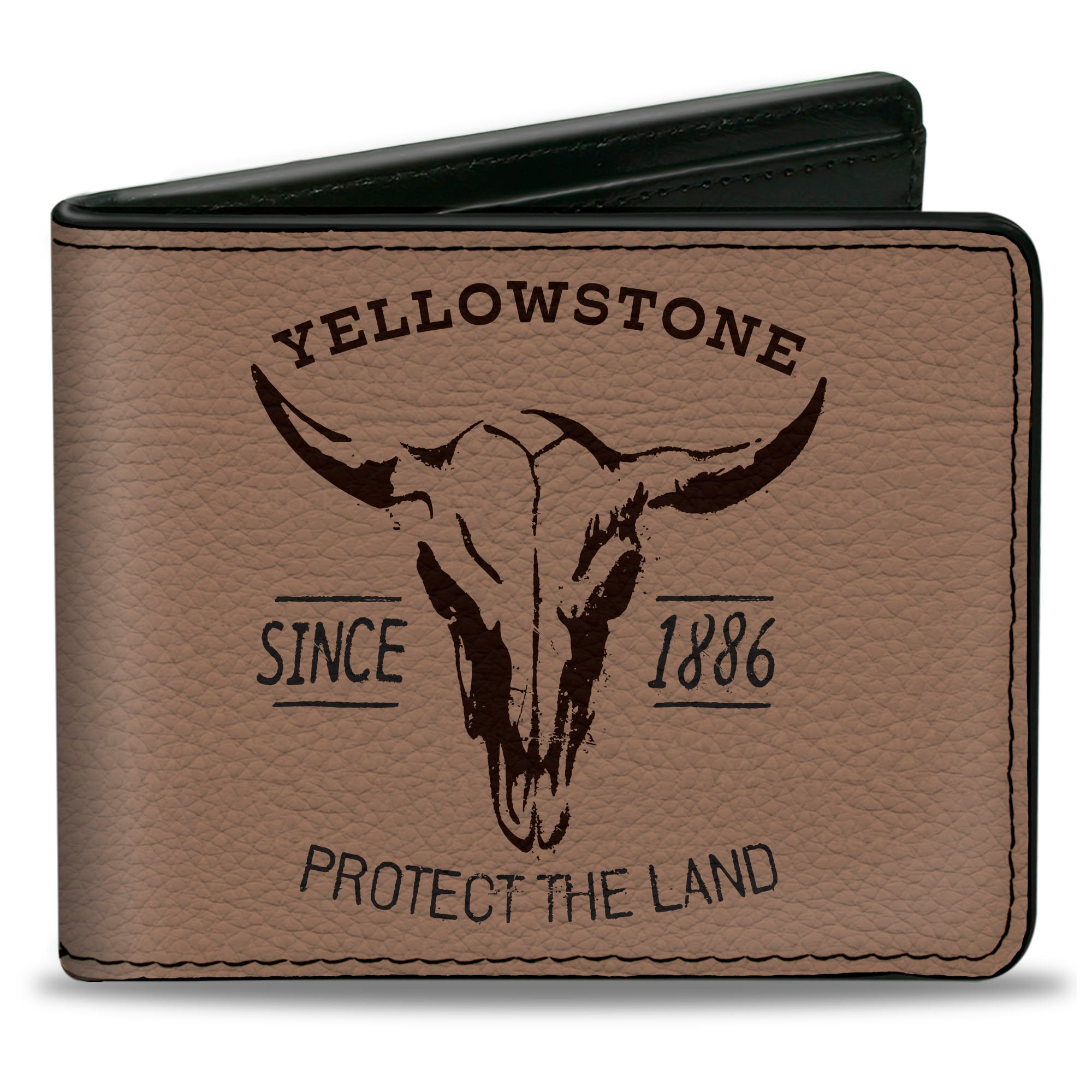 Bi-Fold Wallet - YELLOWSTONE PROTECT THE LAND SINCE 1886 Tan/Brown Bi-Fold Wallets Yellowstone