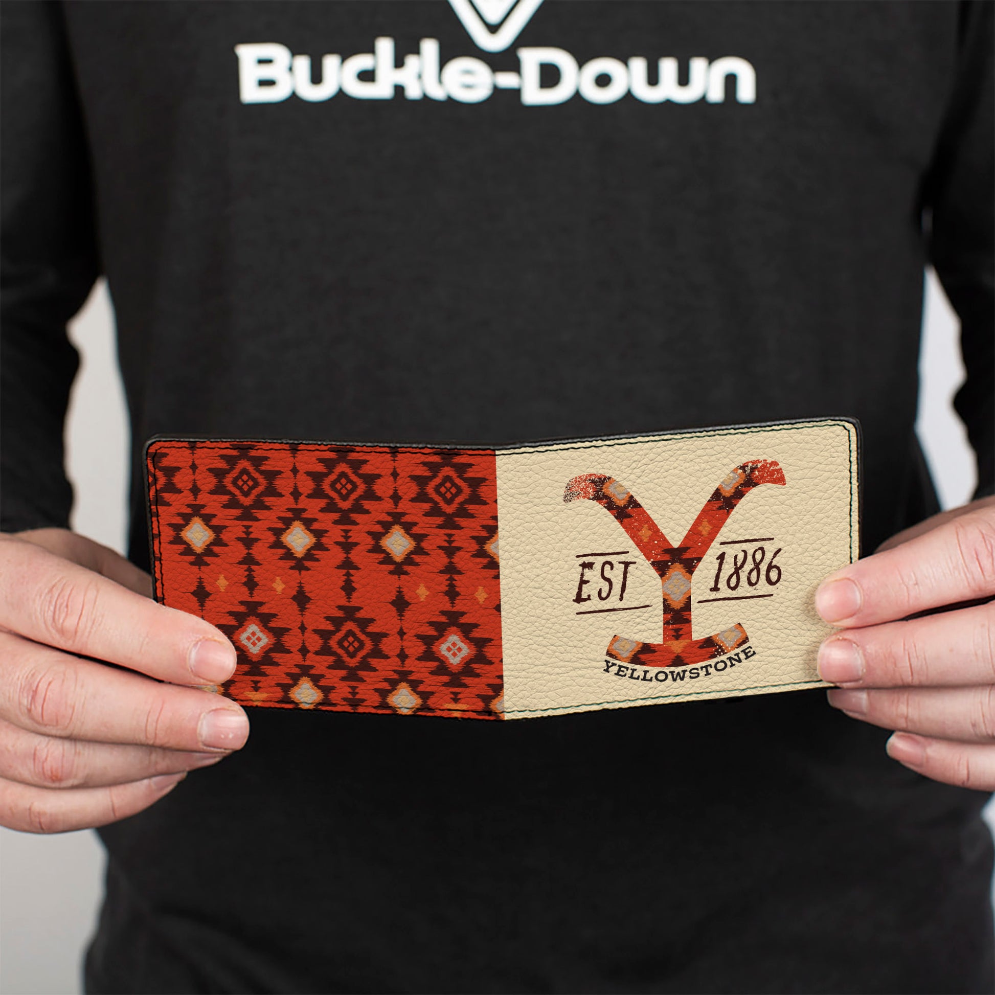 Bi-Fold Wallet - Yellowstone Dutton Ranch EST 1886 and Native American Pattern Multi Color/Beige Bi-Fold Wallets Yellowstone