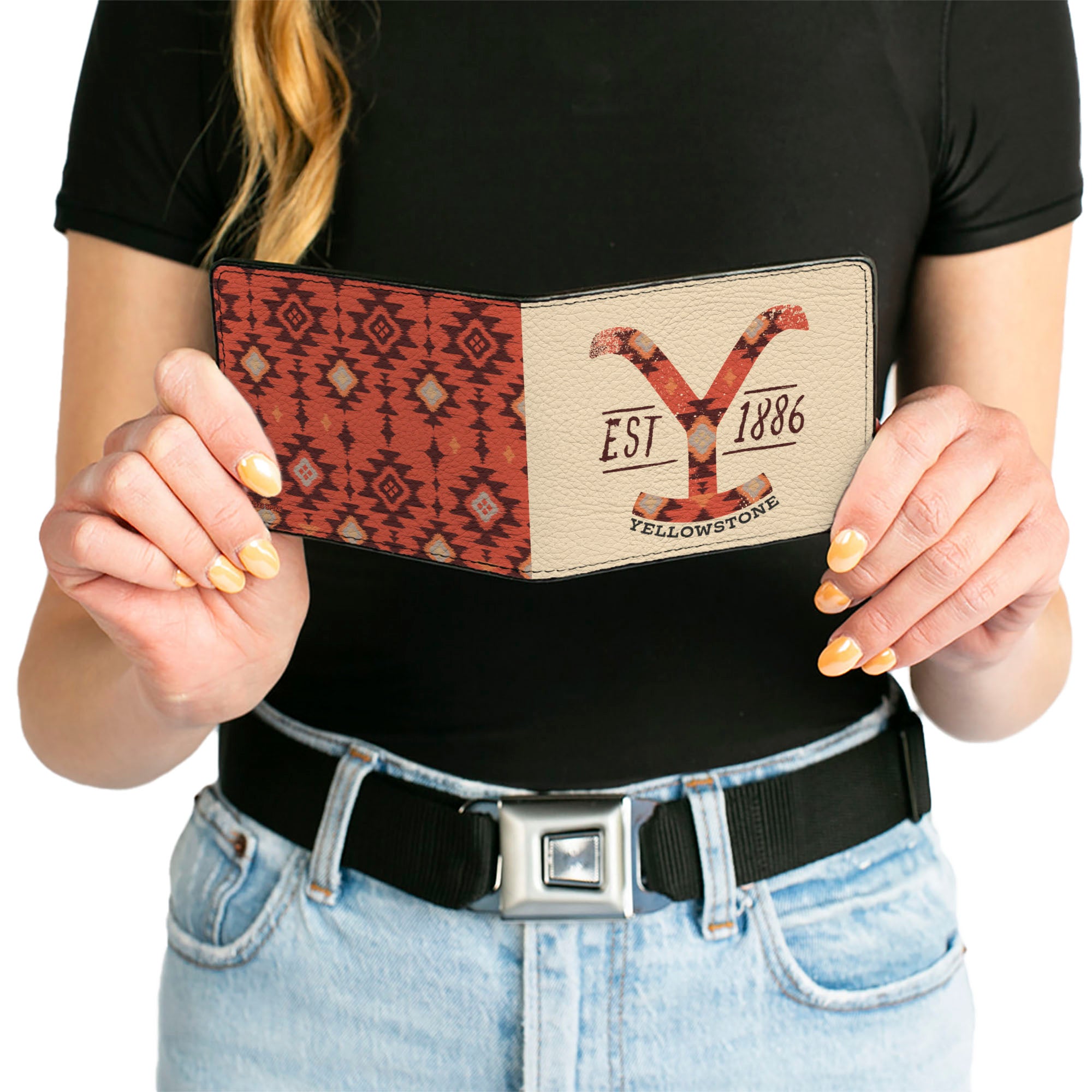 Bi-Fold Wallet - Yellowstone Dutton Ranch EST 1886 and Native American Pattern Multi Color/Beige Bi-Fold Wallets Yellowstone
