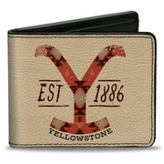 Bi-Fold Wallet - Yellowstone Dutton Ranch EST 1886 and Native American Pattern Multi Color/Beige Bi-Fold Wallets Yellowstone