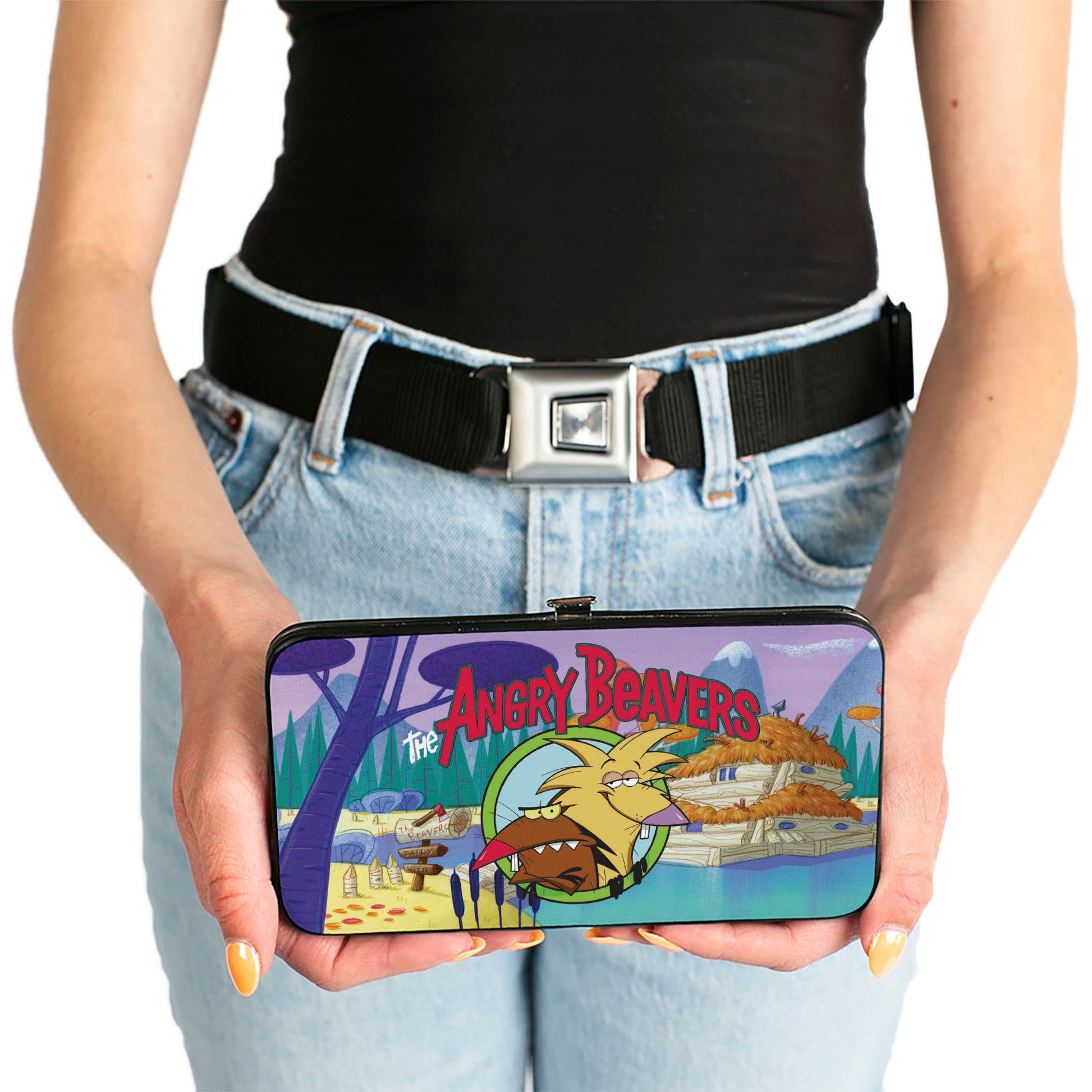 Hinged Wallet - THE ANGRY BEAVERS Pose Dam House Hinged Wallets Angry Beavers