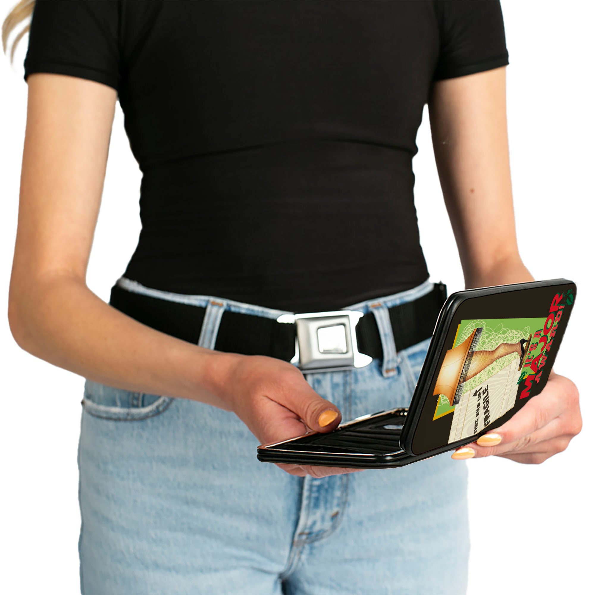 Hinged Wallet - A Christmas Story Lamp IT'S A MAJOR AWARD Quote Black Green Red Hinged Wallets A Christmas Story